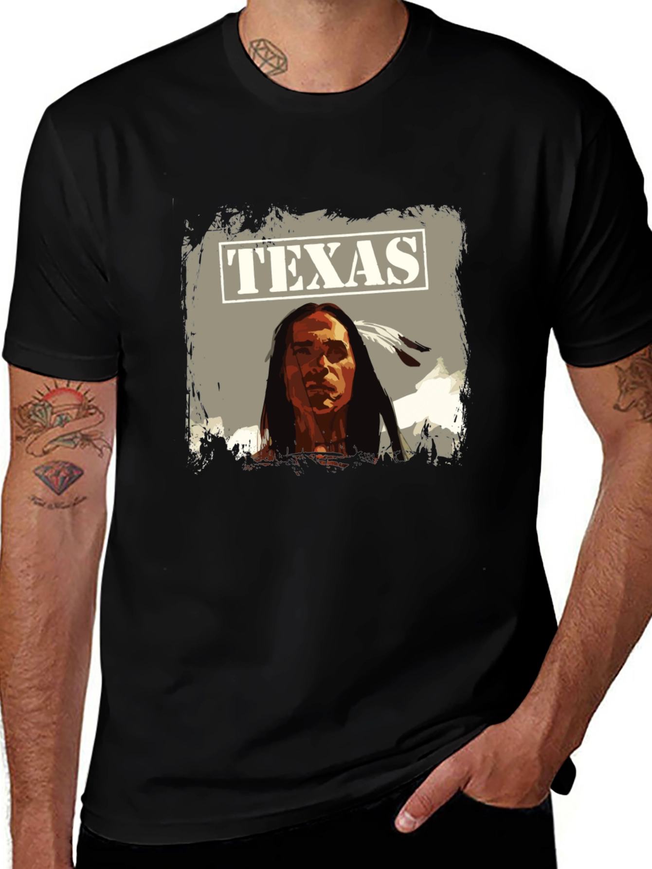 Variant 18 of Texas Native American T-Shirt
