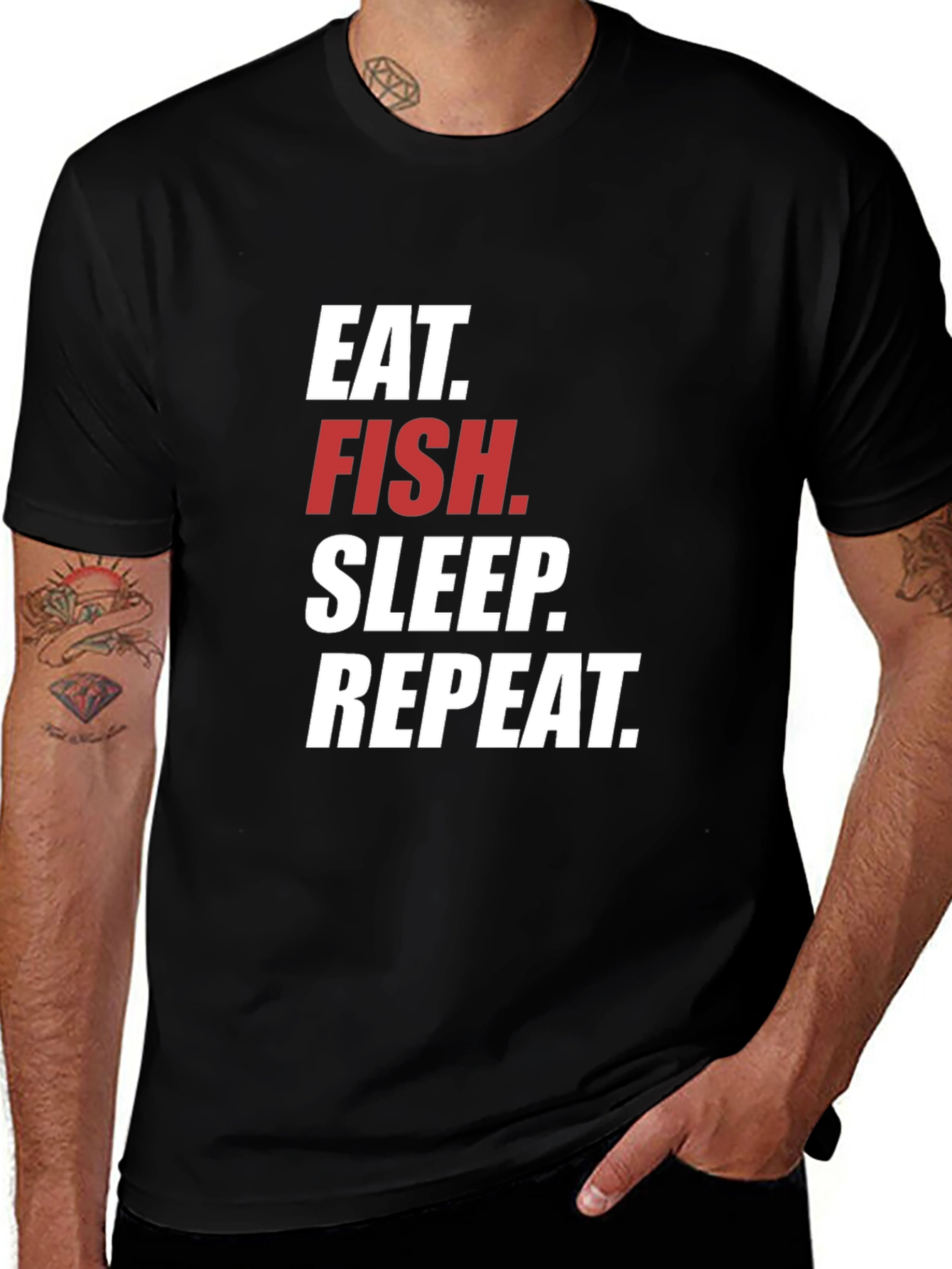 Variant 23 of Eat Fish Sleep Repeat Graphic Tee