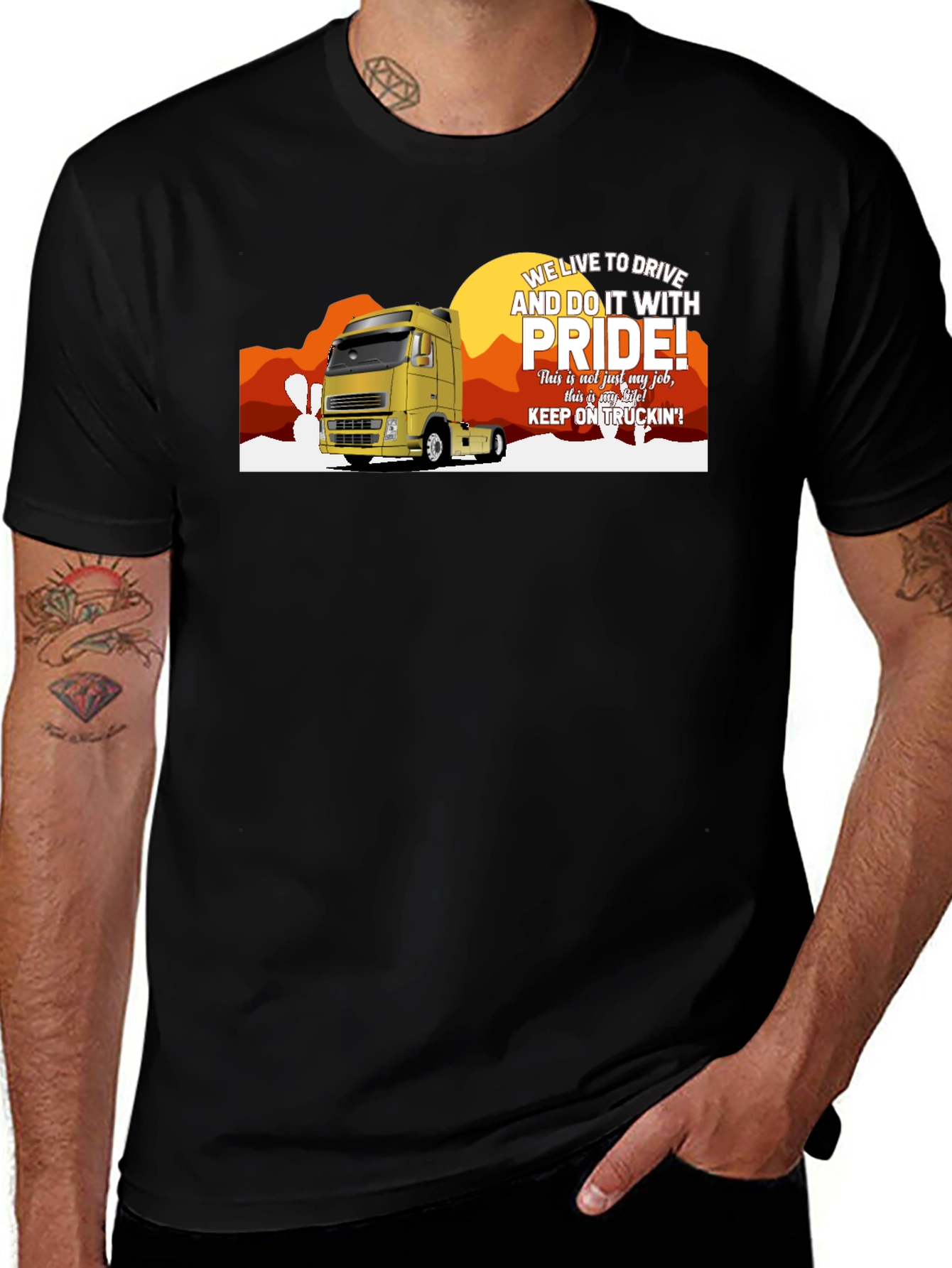 Trucker Pride T-Shirt - We Live to Drive
