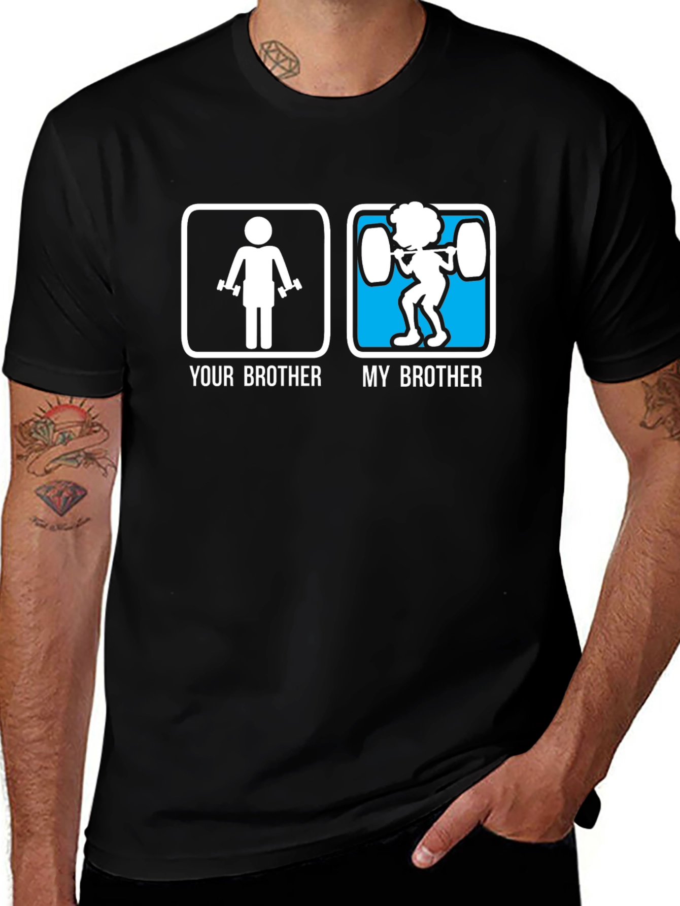 Variant 11 of Funny 'My Brother' Weightlifting T-Shirt