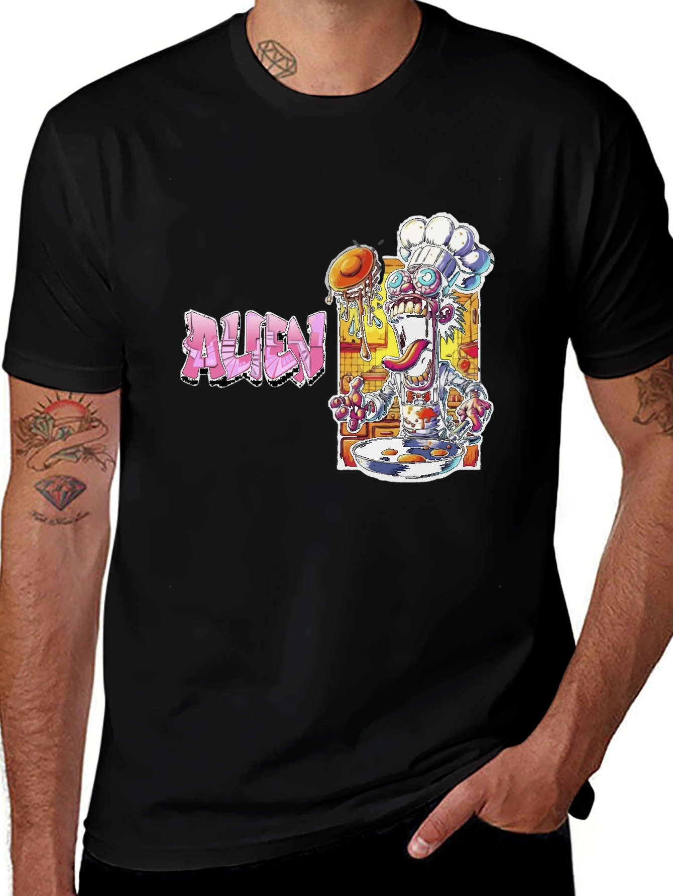 Variant 9 of Alien Chef Graphic T-Shirt - Unique Design