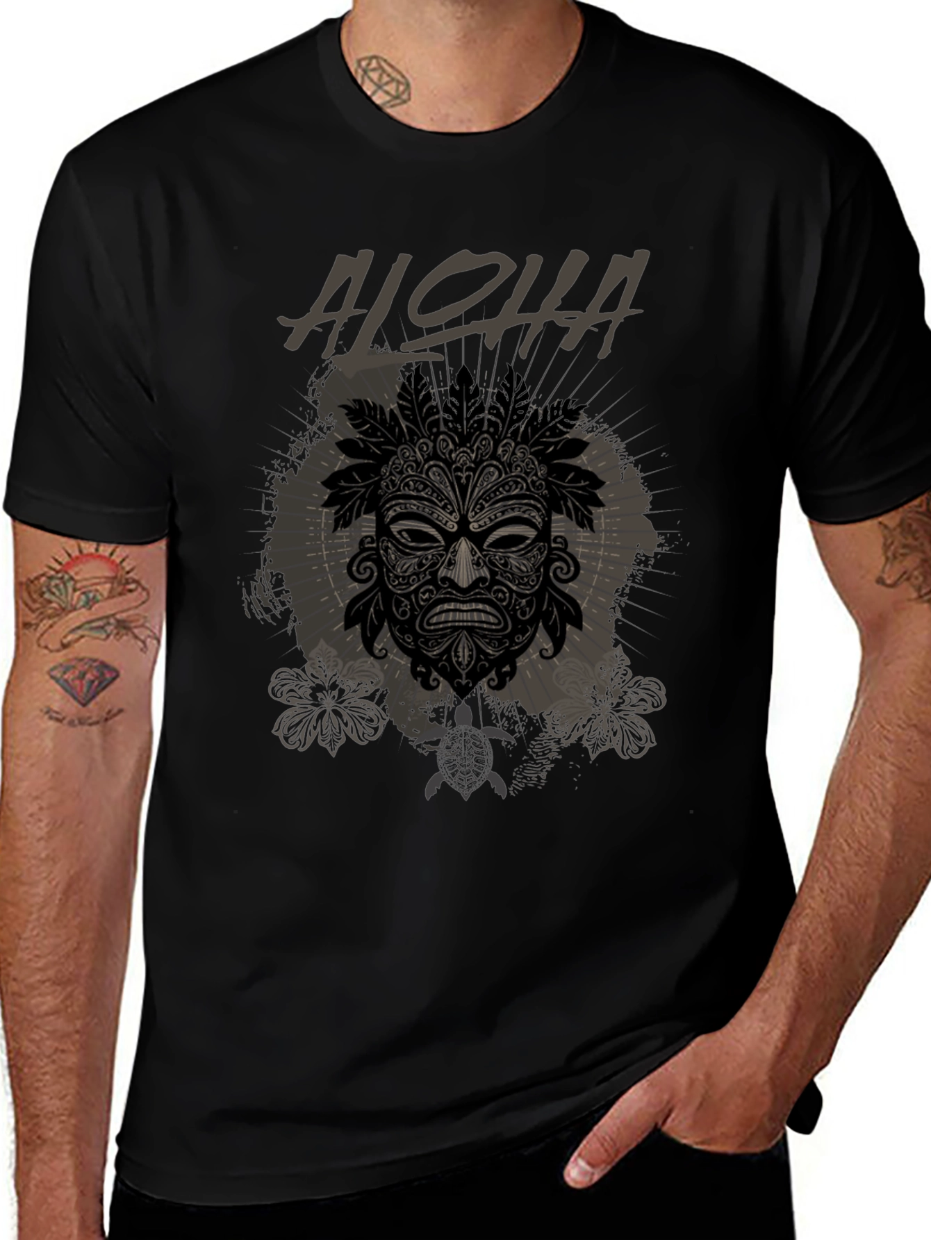 Aloha Tiki Mask Graphic Tee