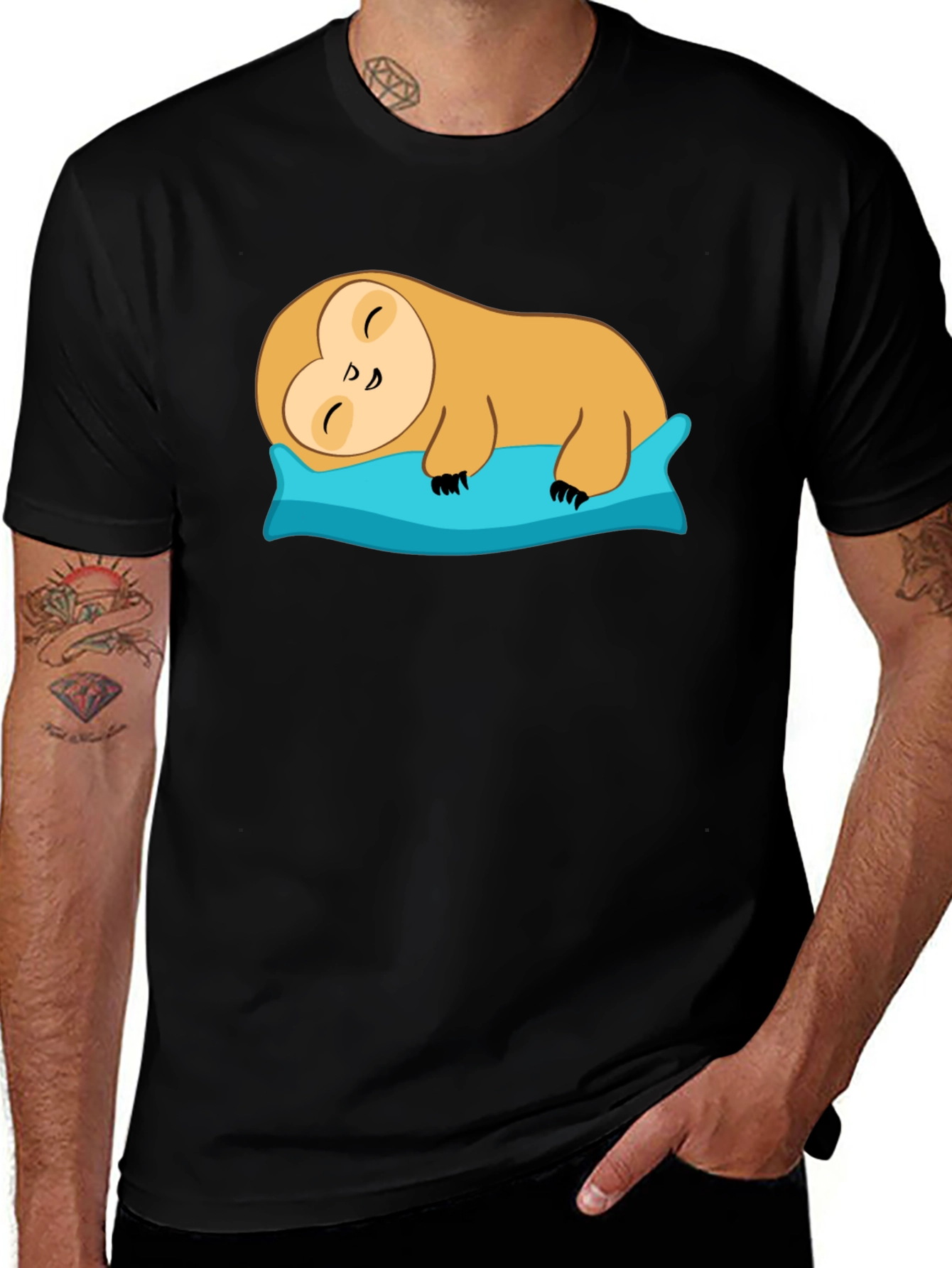 Variant 5 of Sleeping Sloth Graphic Tee - Soft Cotton Comfort
