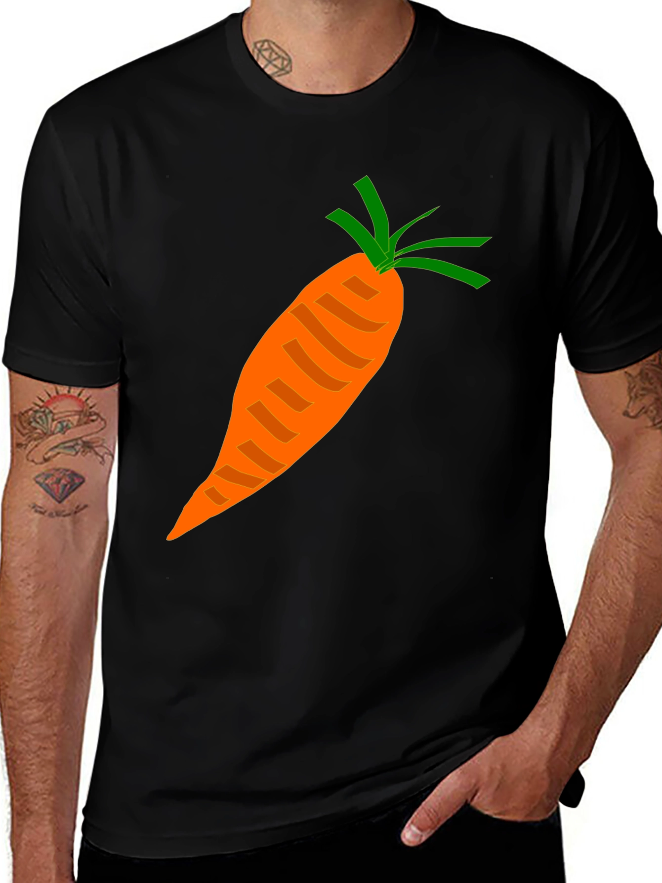 Variant 30 of Carrot Graphic Tee - Black Cotton T-Shirt