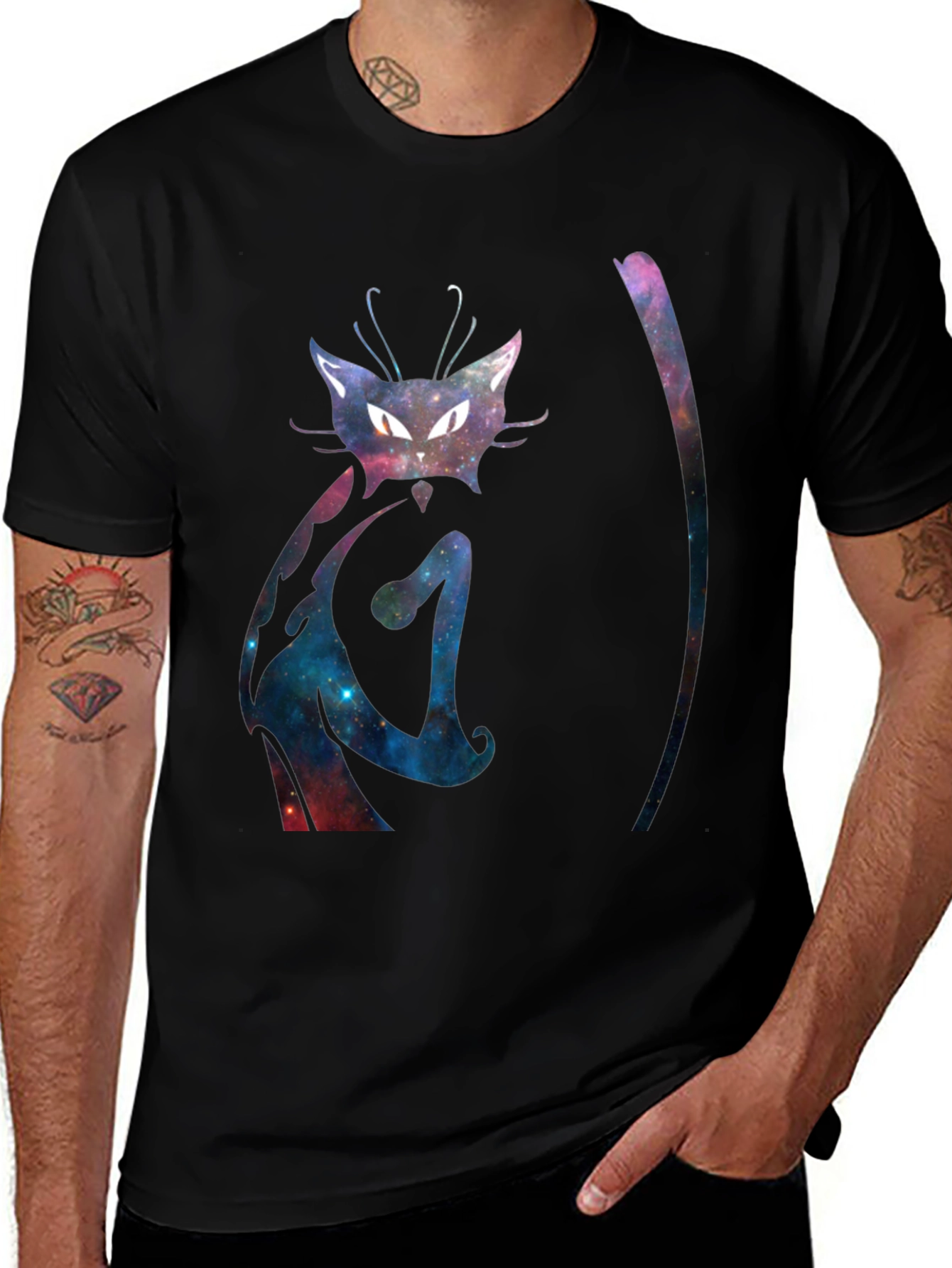 Variant 16 of Galaxy Cat T-Shirt - Cosmic Feline Design