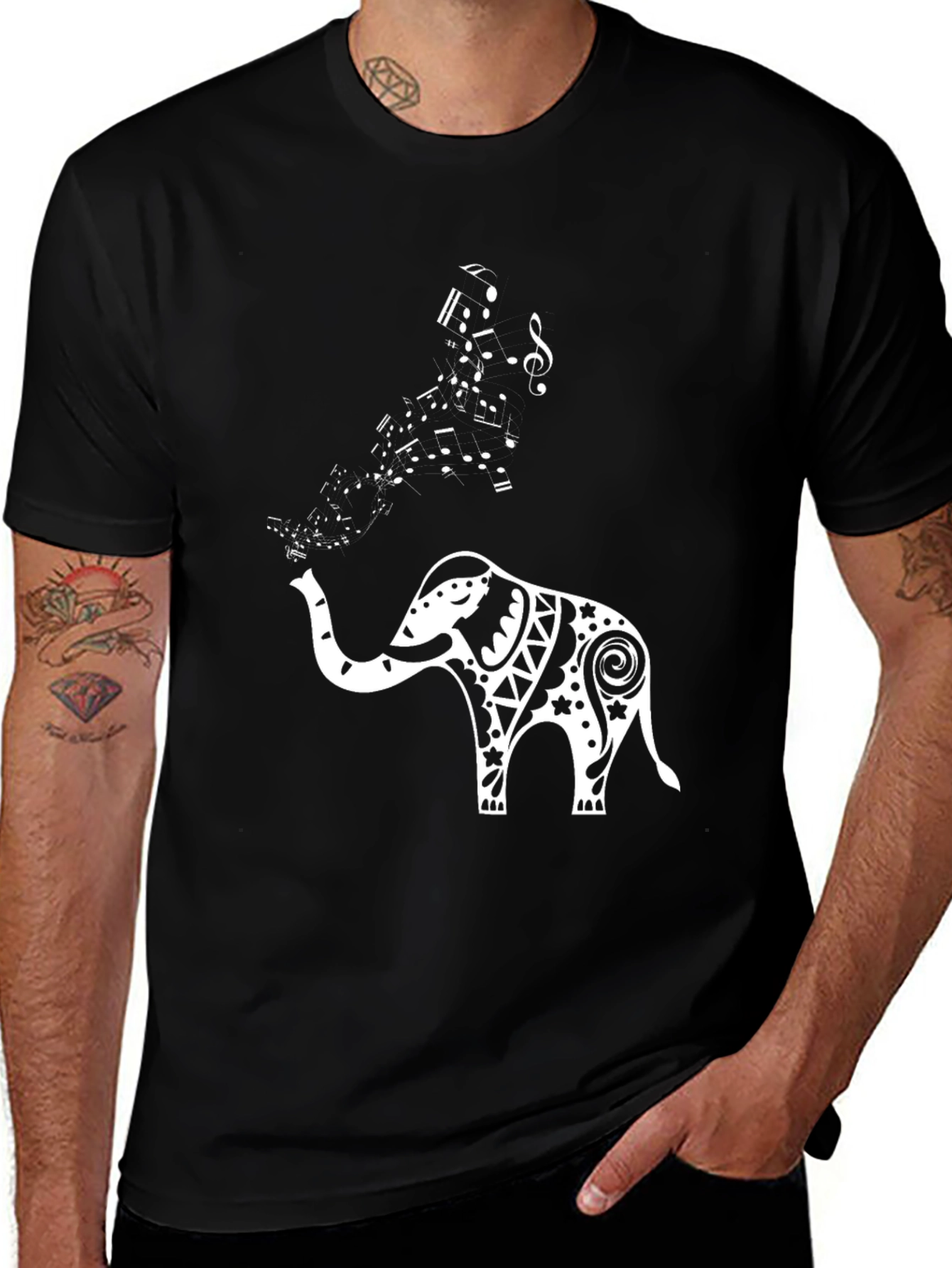 Variant 12 of Elephant Music T-Shirt - Stylish Graphic Tee
