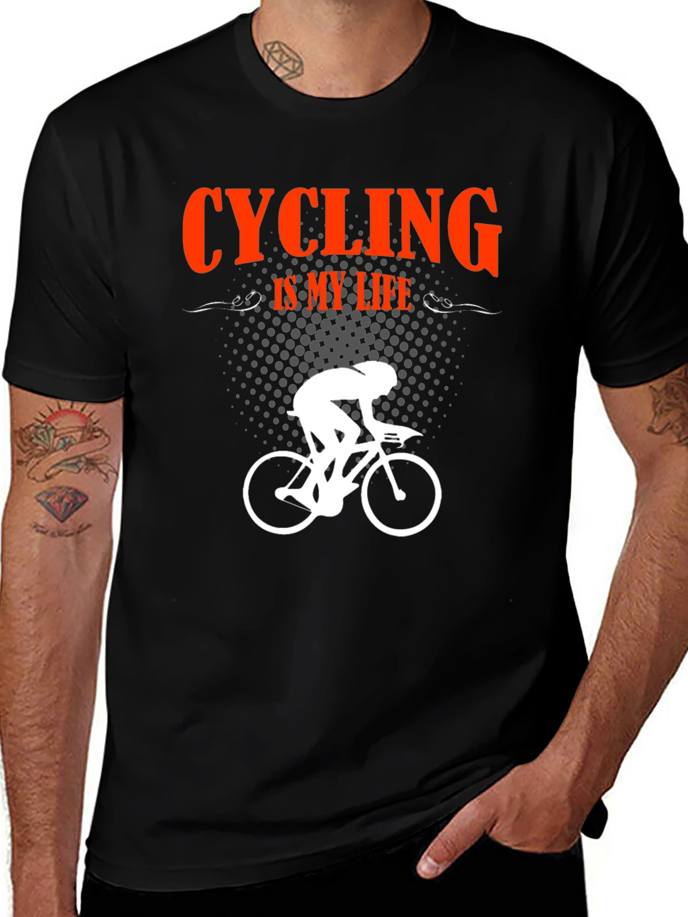 Black Cycling Is My Life Black T-Shirt main image