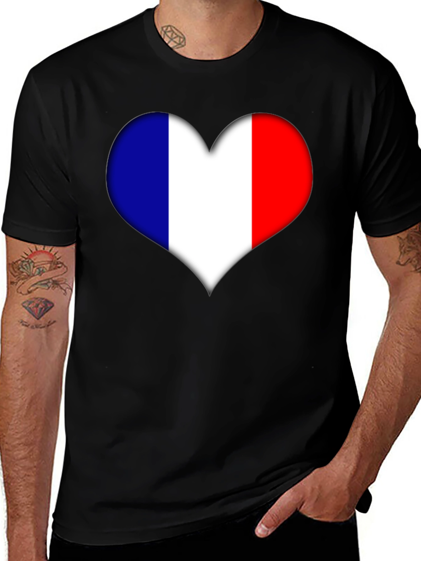 French Heart Flag Graphic Tee