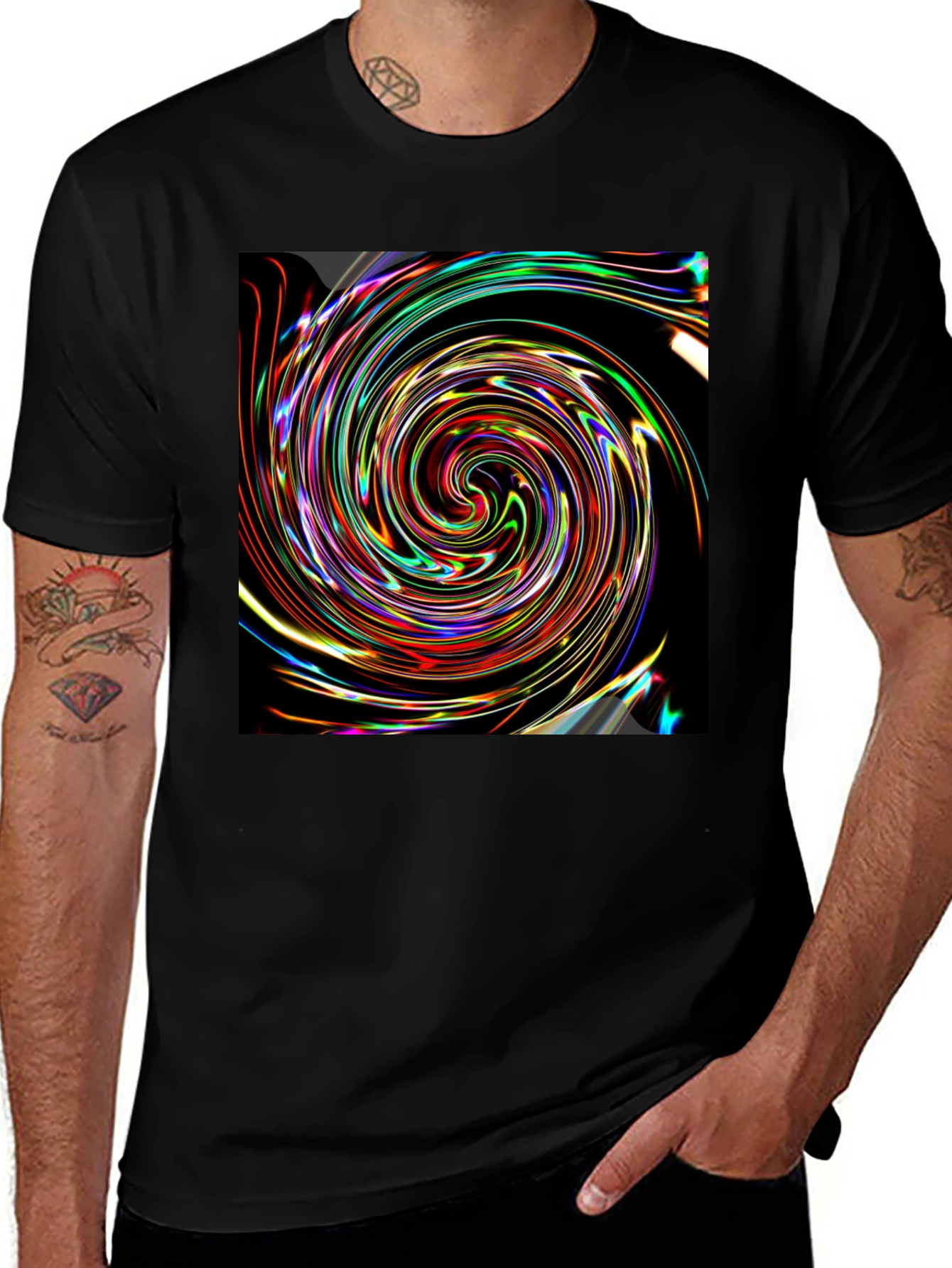 Swirl Graphic Black T-Shirt