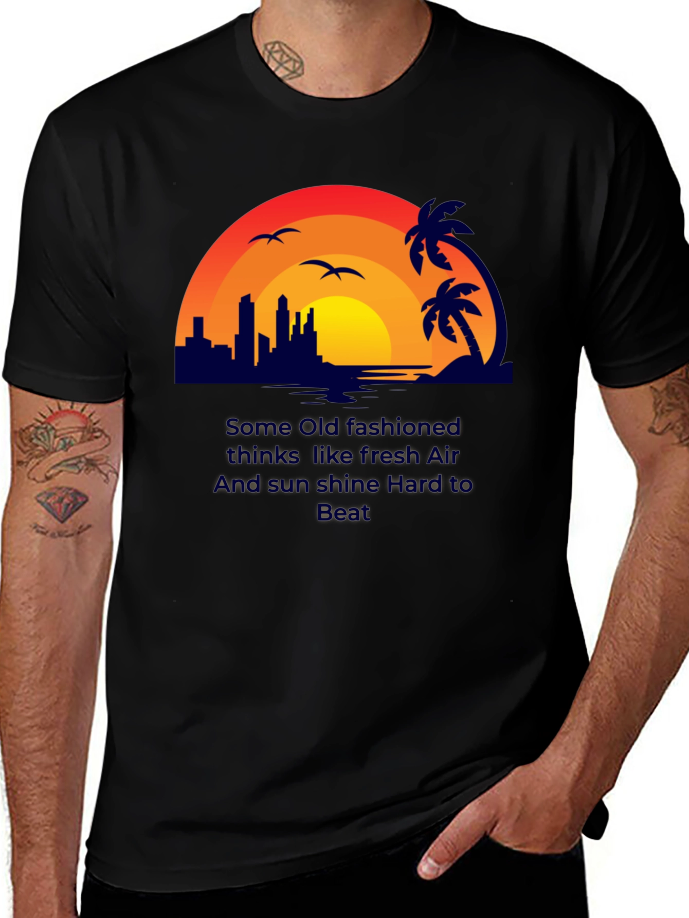 Variant 26 of Sunset Skyline Graphic Tee - Old Fashioned Air