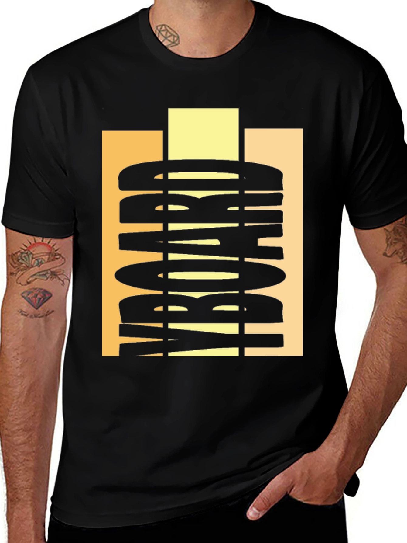 Variant 26 of Abstract Graphic Print Black T-Shirt