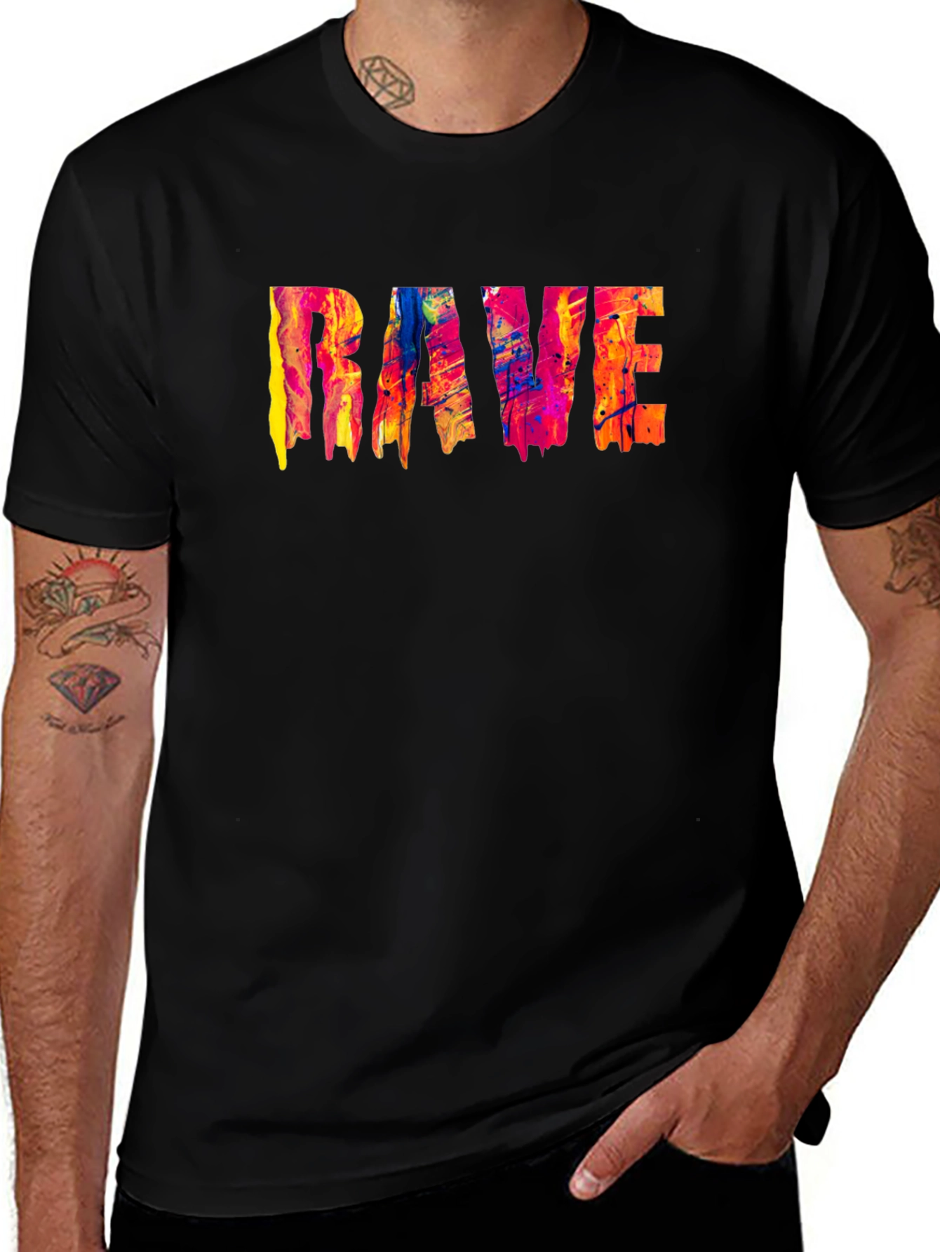 Variant 30 of RAVE Colorful Graphic T-Shirt, Unique Design