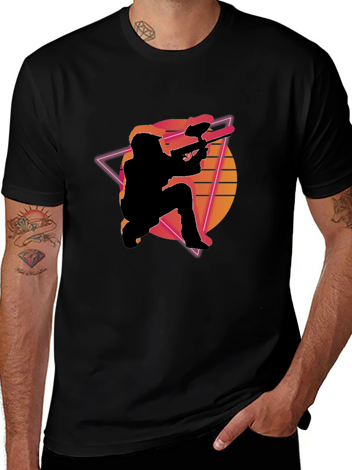 Variant 6 of Retro Paintball T-Shirt - Vaporwave Design