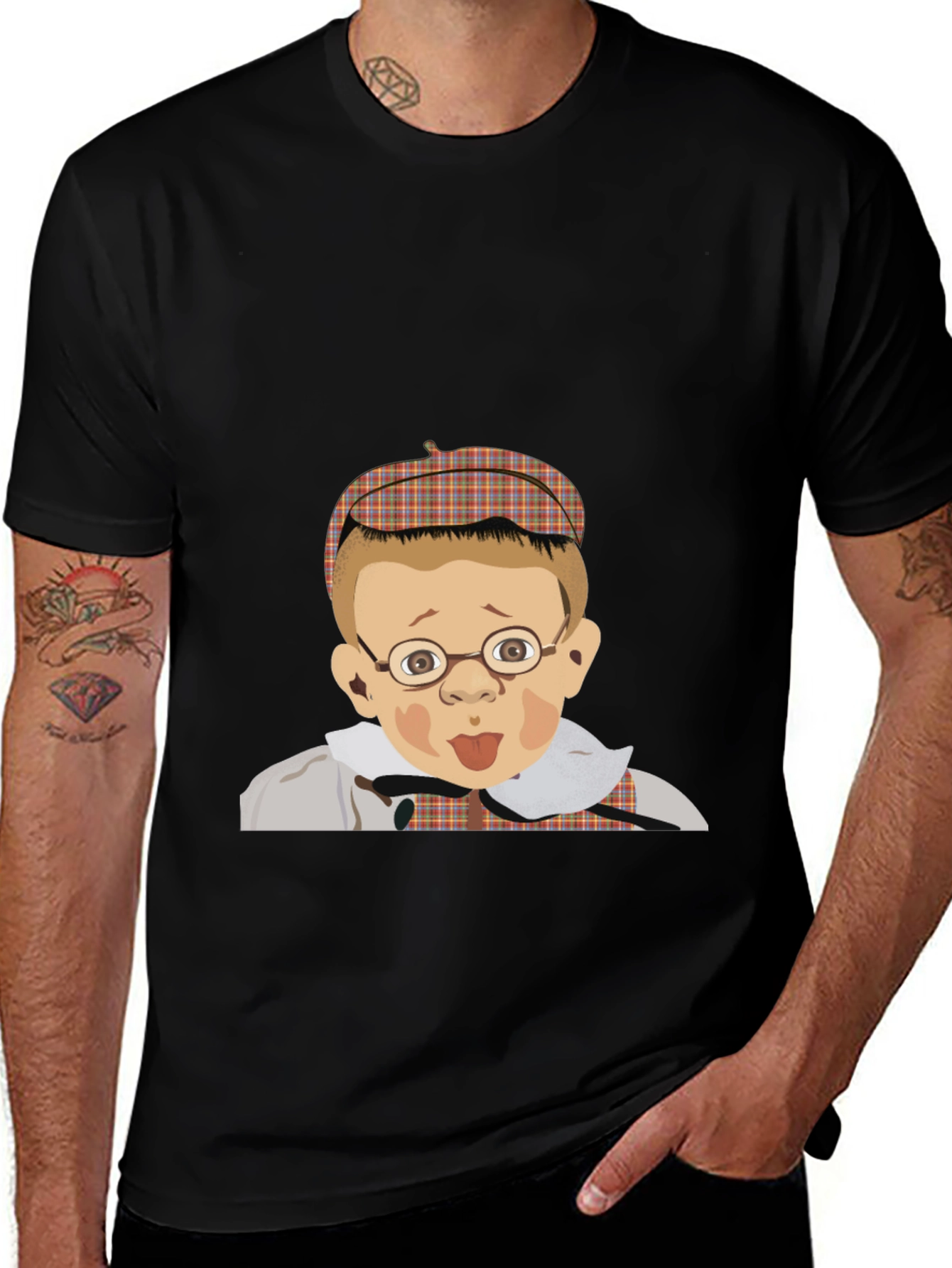 Retro Cartoon Boy T-Shirt - Quirky Graphic Tee
