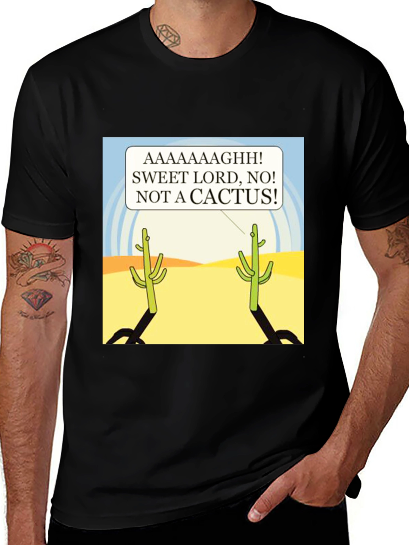 Variant 4 of Funny Cactus T-Shirt - AAAAAAGHH!