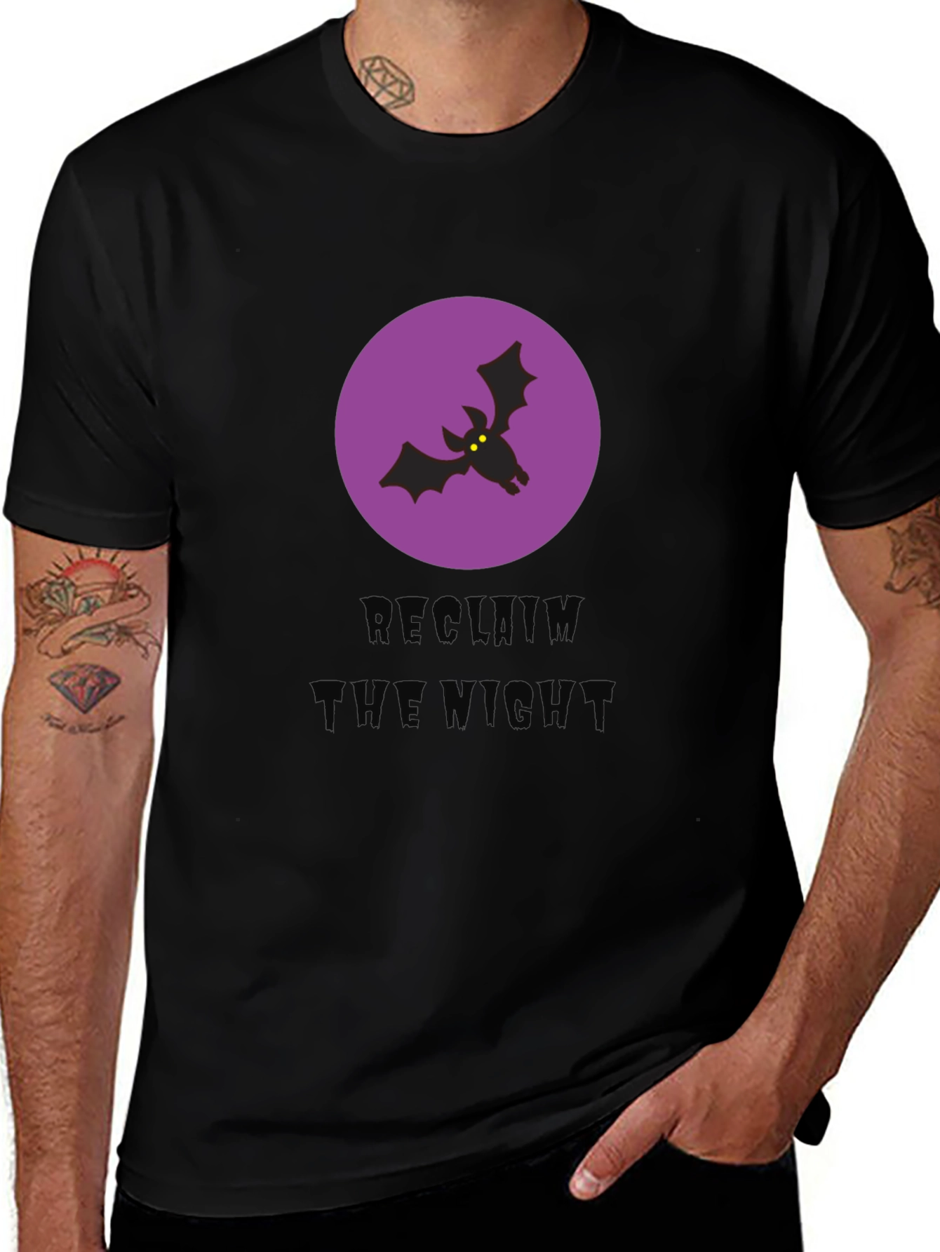 Variant 29 of Reclaim The Night Bat Graphic Tee - Black