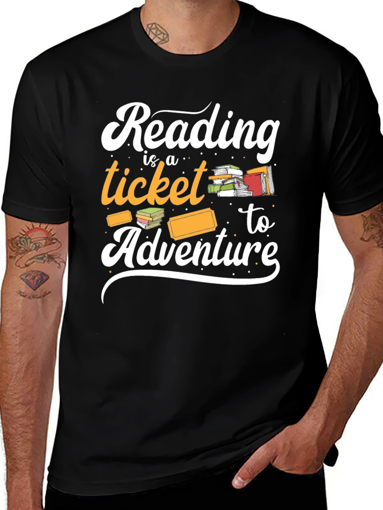 Variant 16 of Reading is a Ticket to Adventure Graphic Tee