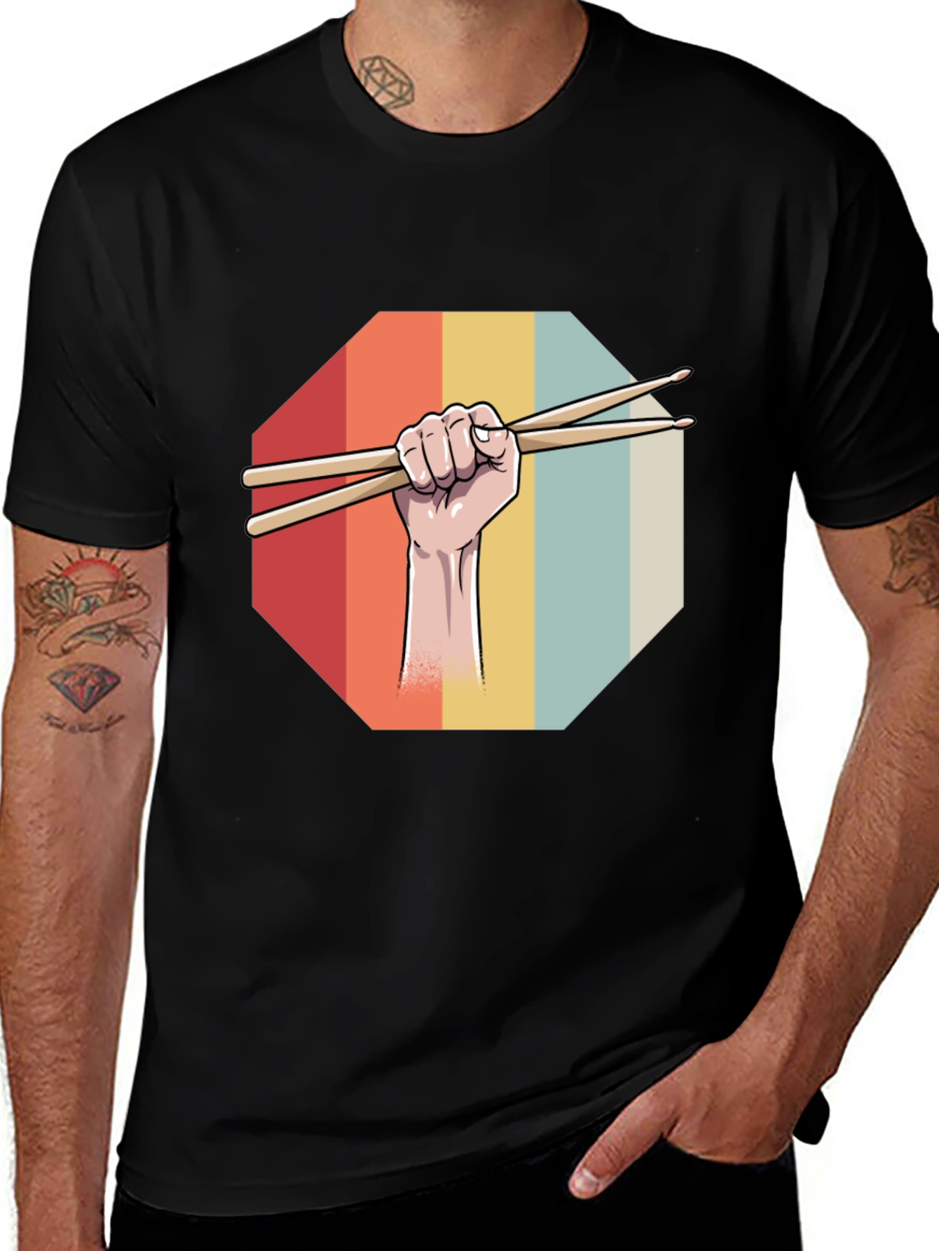 Variant 29 of Retro Drummer T-Shirt - Percussionist Gift