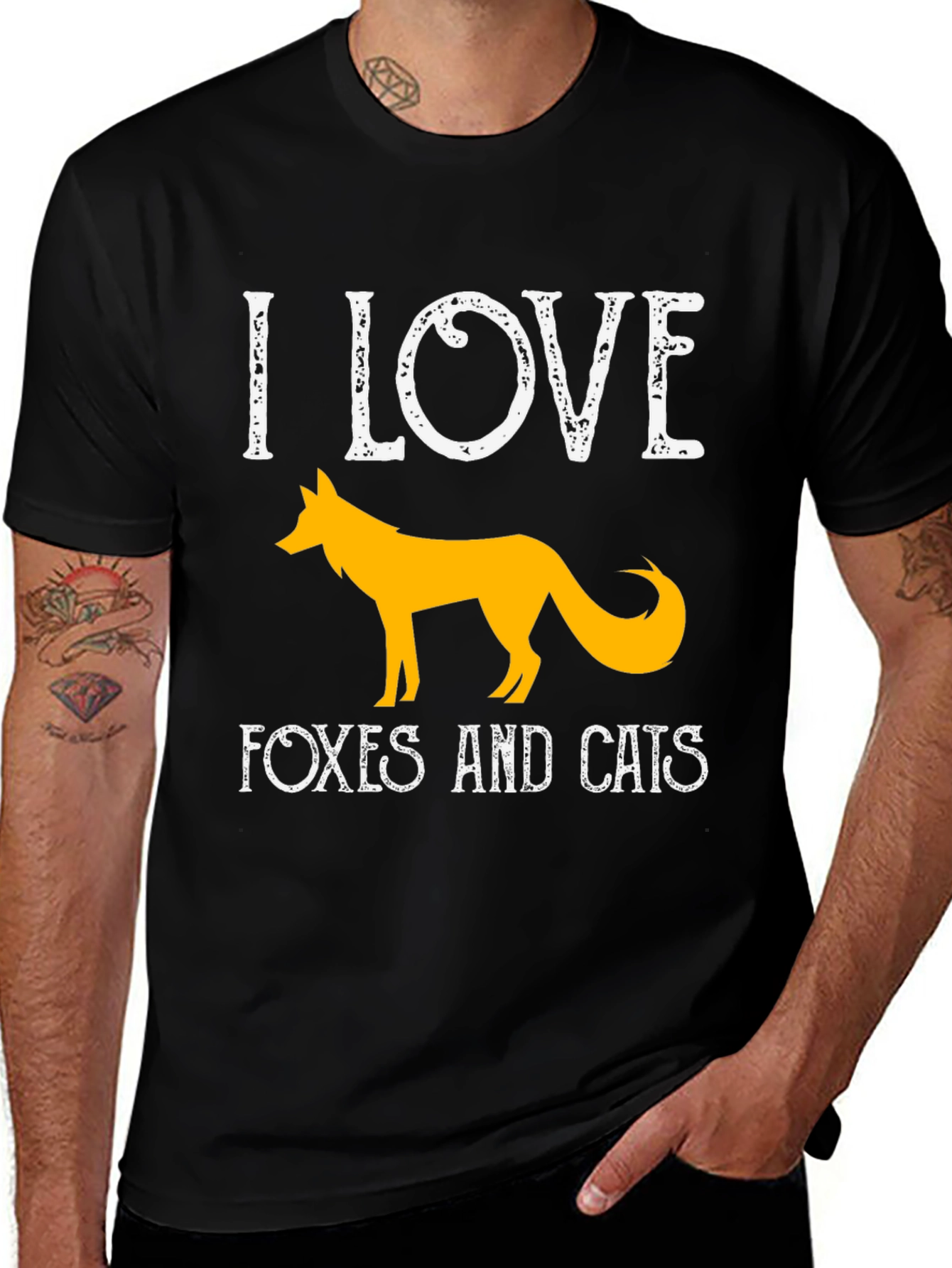 Variant 12 of I Love Foxes and Cats T-Shirt