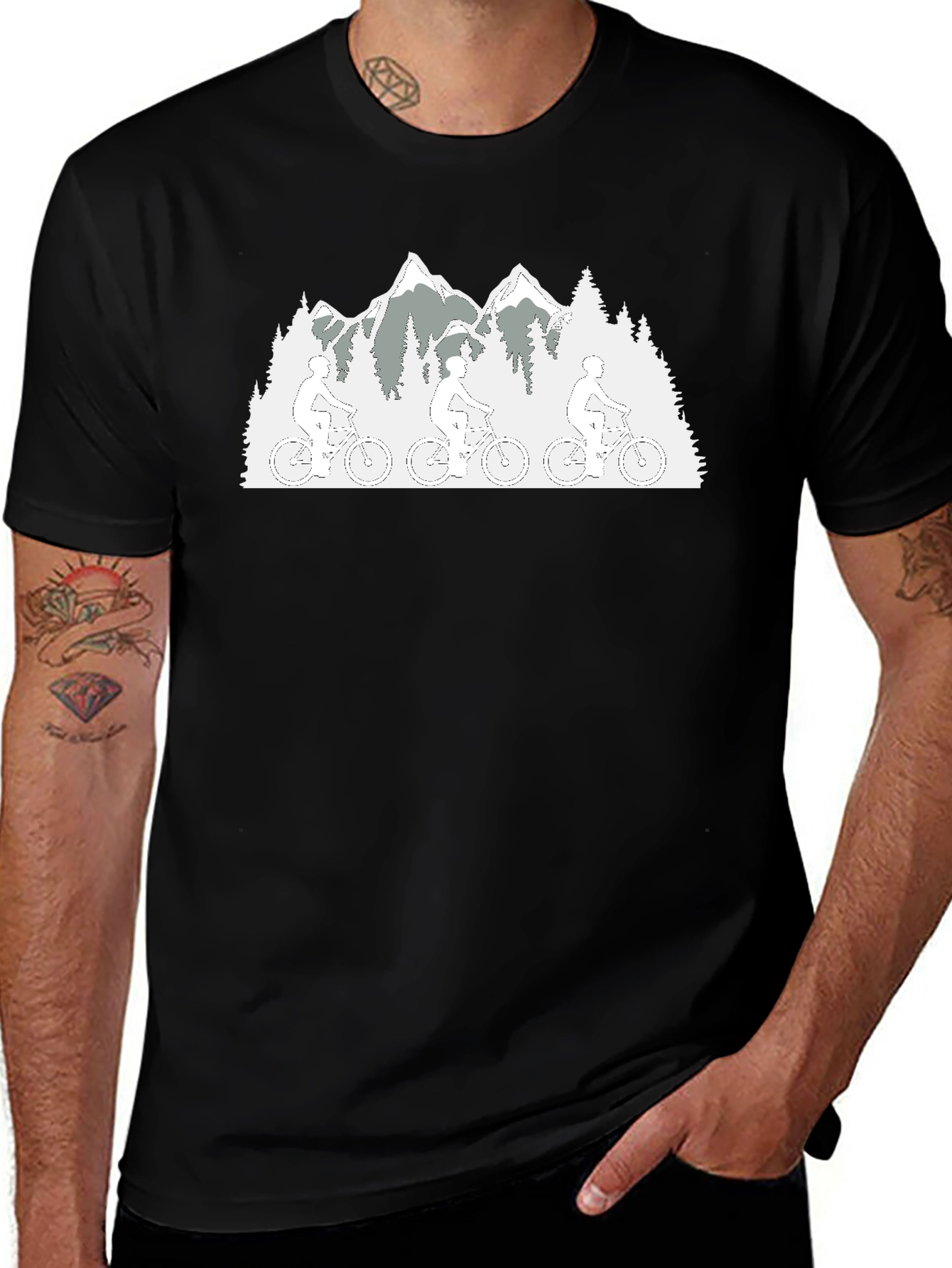 Variant 21 of Mountain Biker Graphic Tee - Black