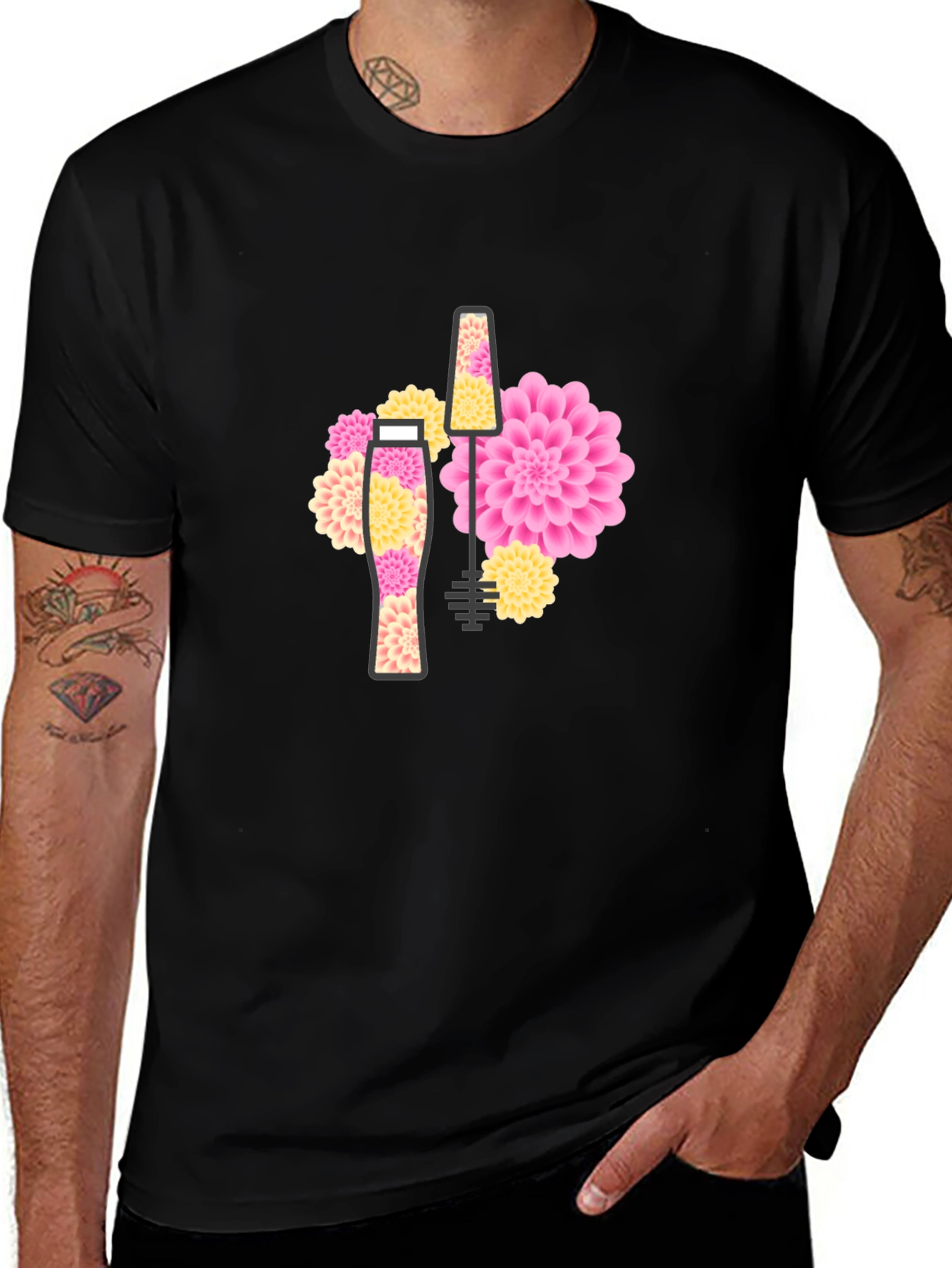 Variant 3 of Floral Mascara Graphic Tee - Stylish & Unique