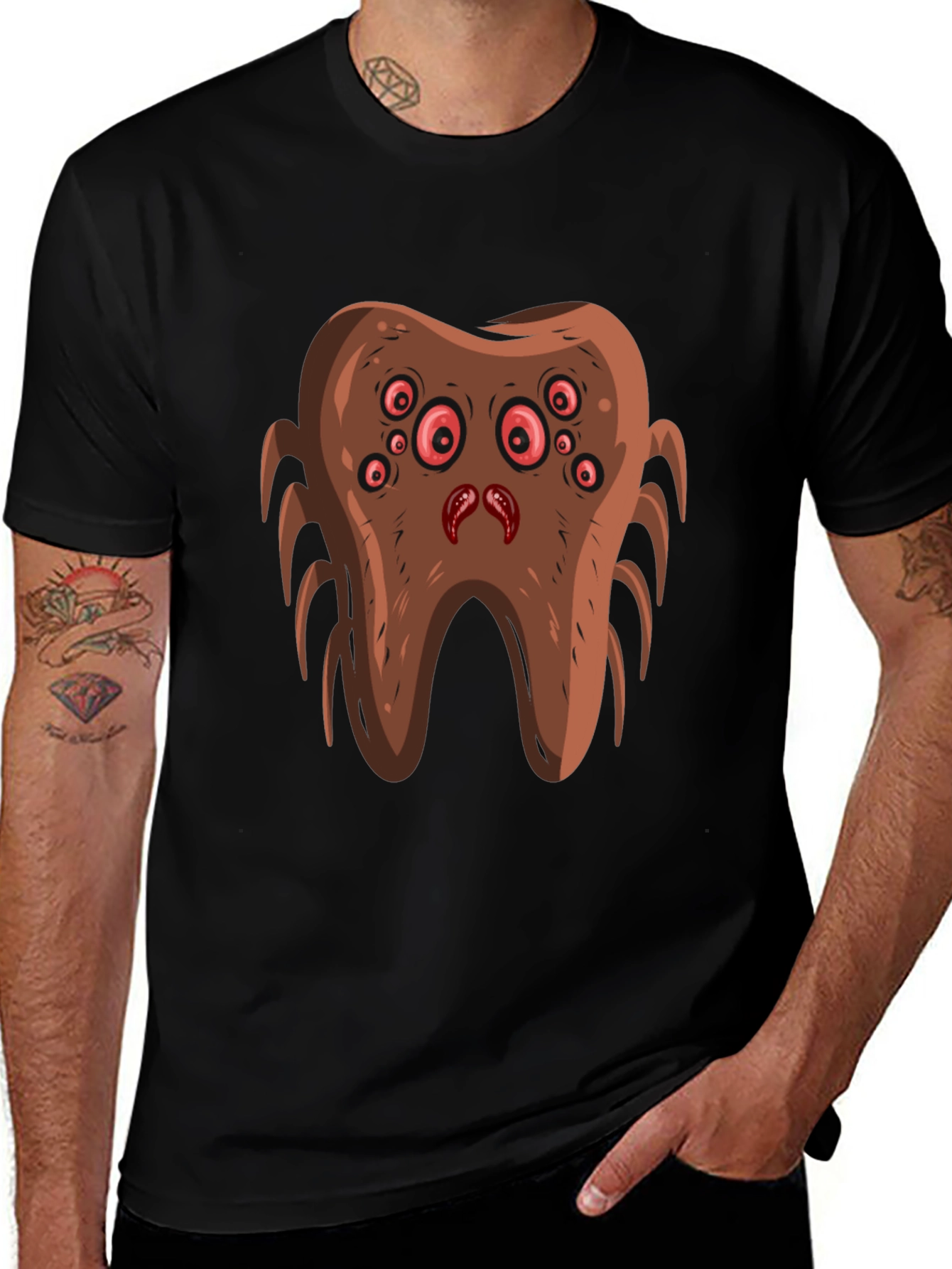 Variant 22 of Creepy Tooth Graphic T-Shirt - Unique Halloween Apparel