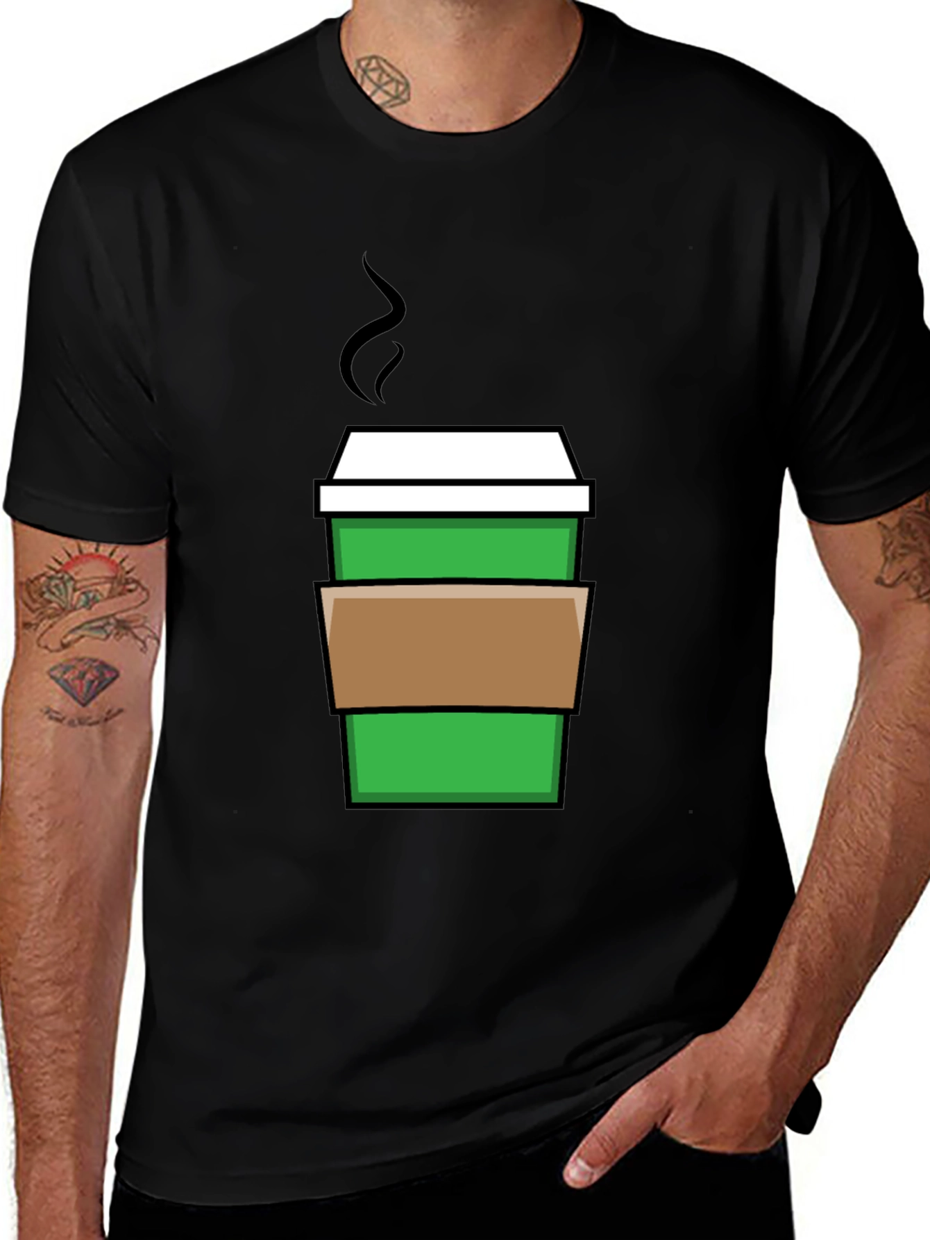 Coffee Cup Graphic Tee - Black