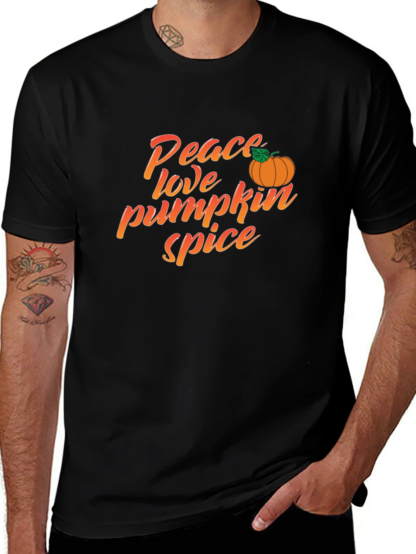 Variant 21 of Peace Love Pumpkin Spice T-Shirt Fall Season Tee