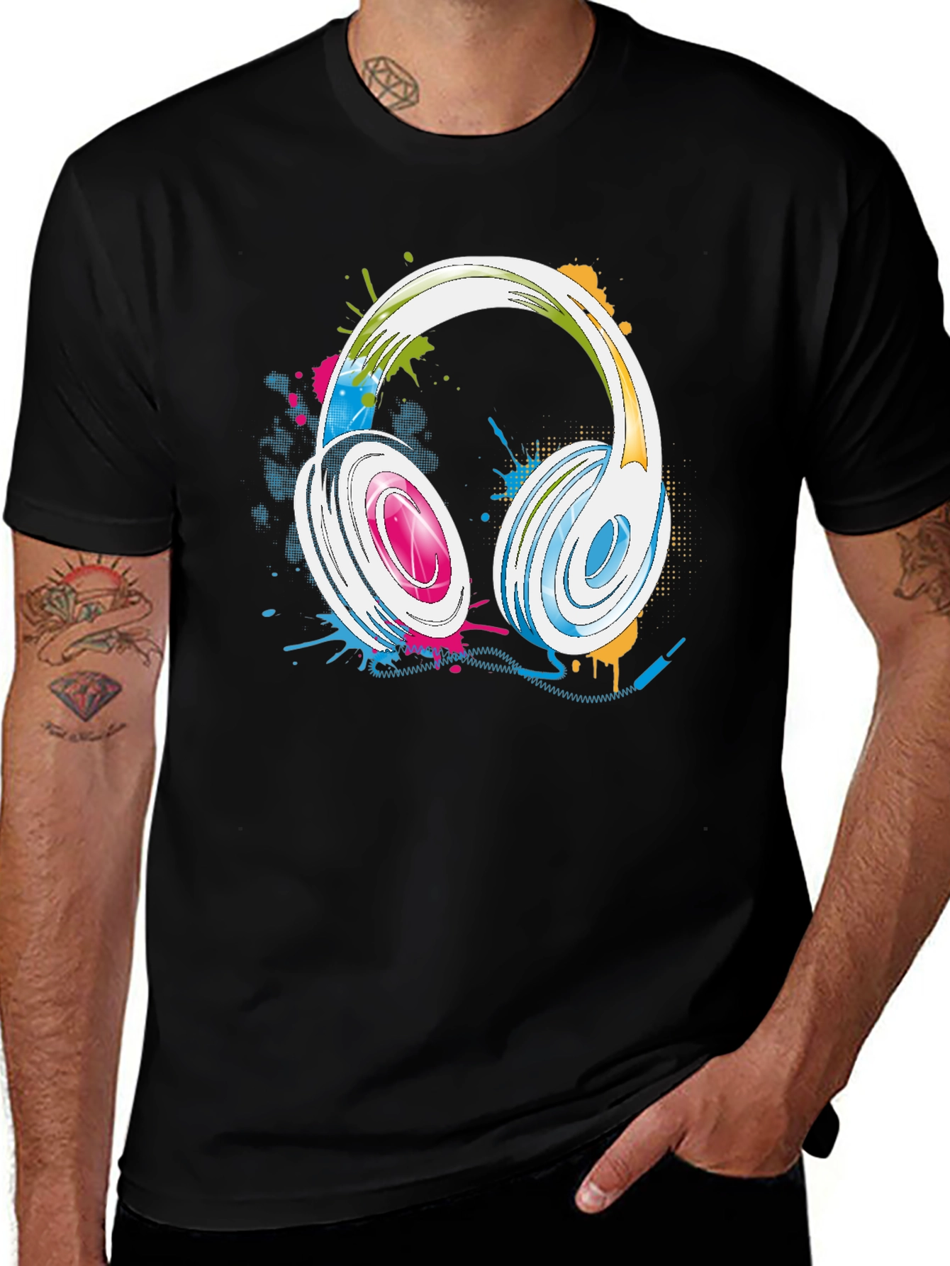 Variant 17 of Headphone Splatter Graphic Tee