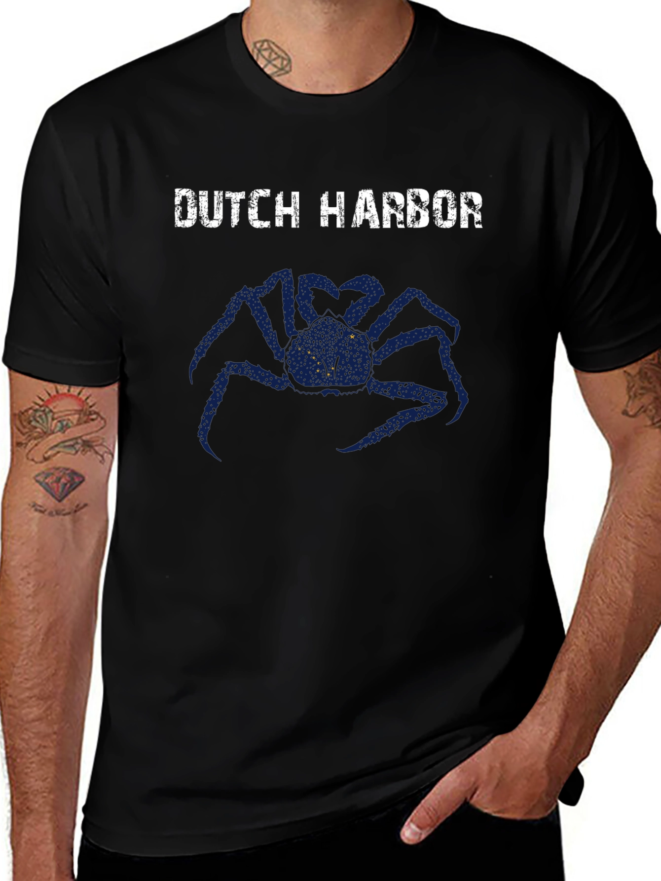 Variant 20 of Dutch Harbor Crab Graphic Tee - Men's Black T-Shirt