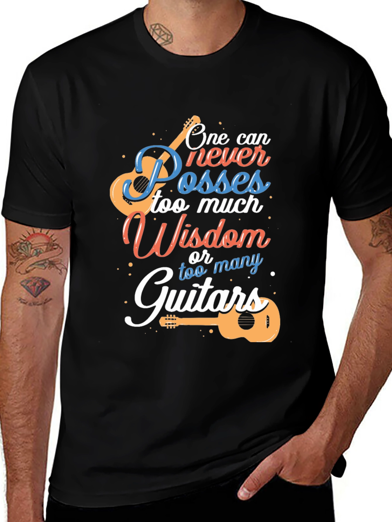 Variant 25 of Guitar Wisdom Graphic Tee - Musician's T-Shirt