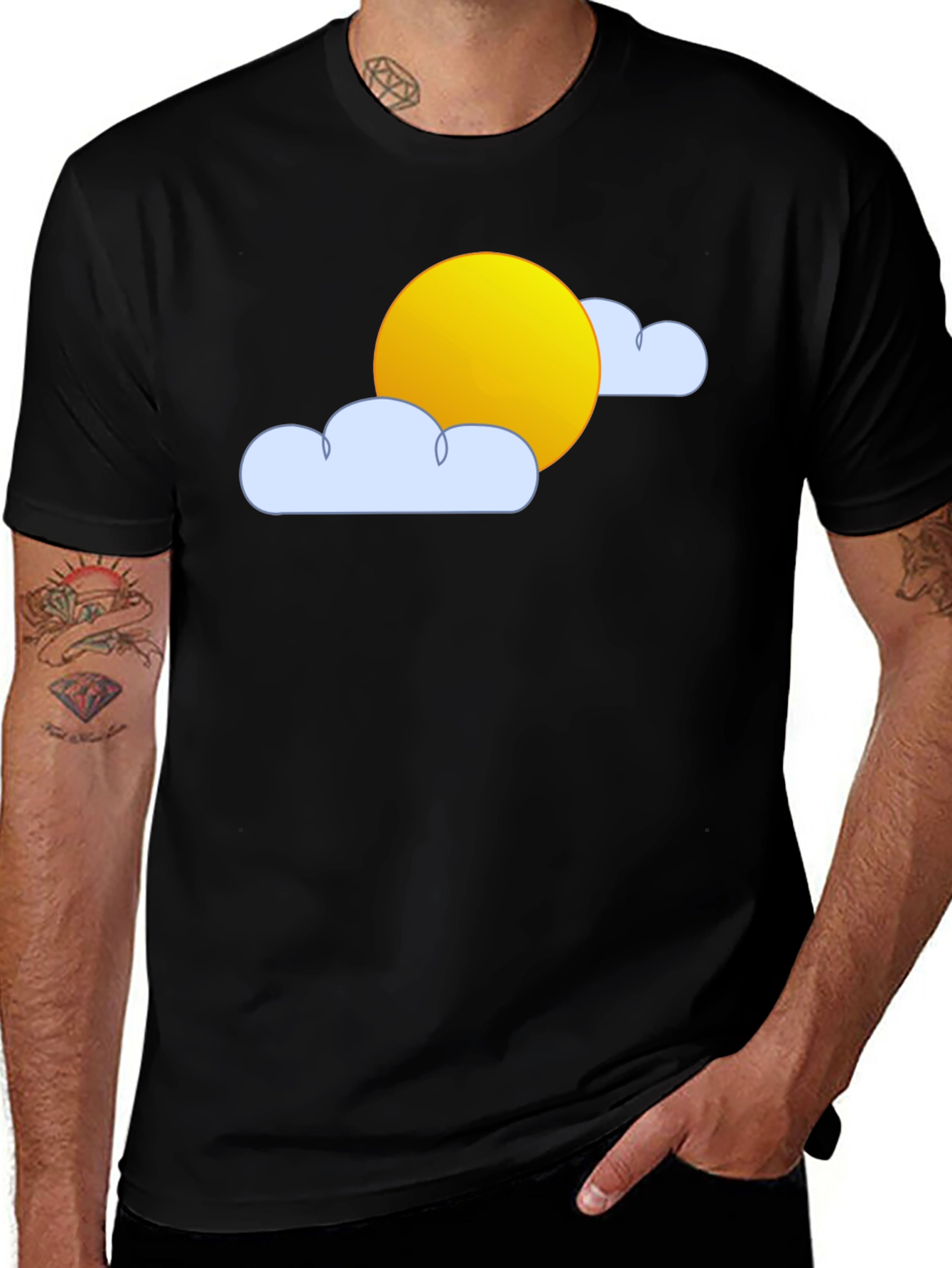Variant 13 of Sunny Day Graphic Tee - Black Cotton T-Shirt