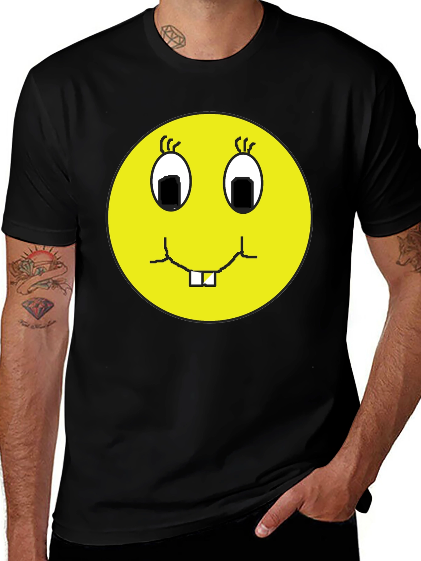 Variant 26 of Funny Face Graphic Tee - Black T-Shirt