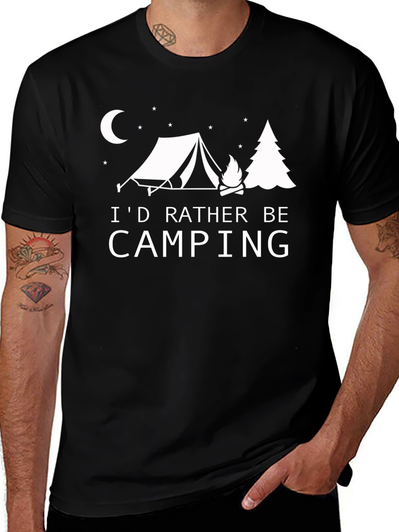 Variant 4 of Camping Graphic T-Shirt: I'd Rather Be Camping
