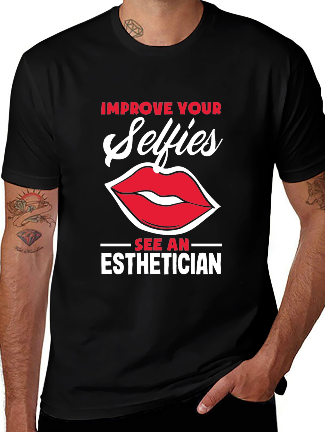 Variant 18 of Improve Your Selfies Esthetician Graphic T-Shirt
