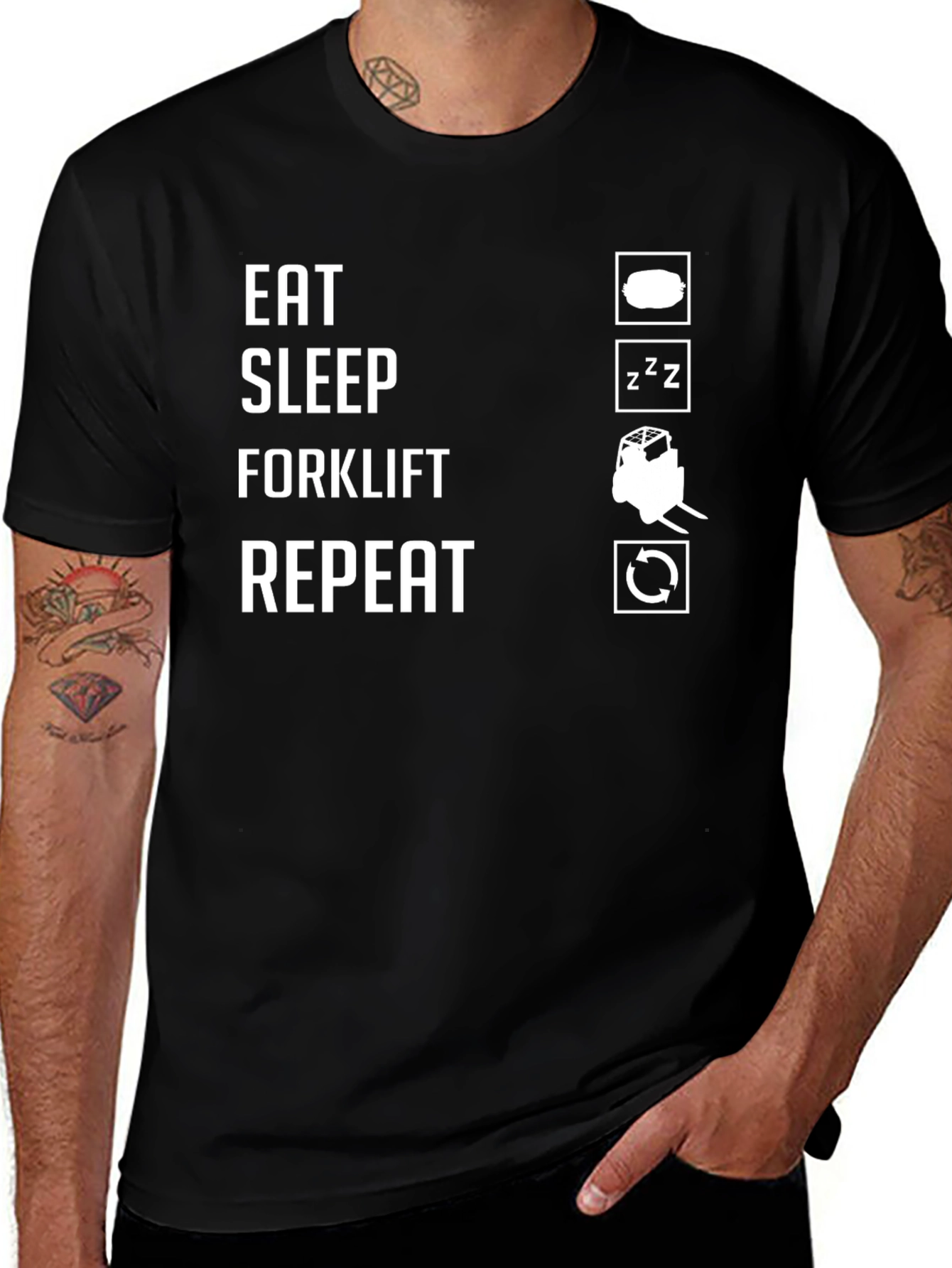 Variant 28 of Eat Sleep Forklift Repeat T-Shirt