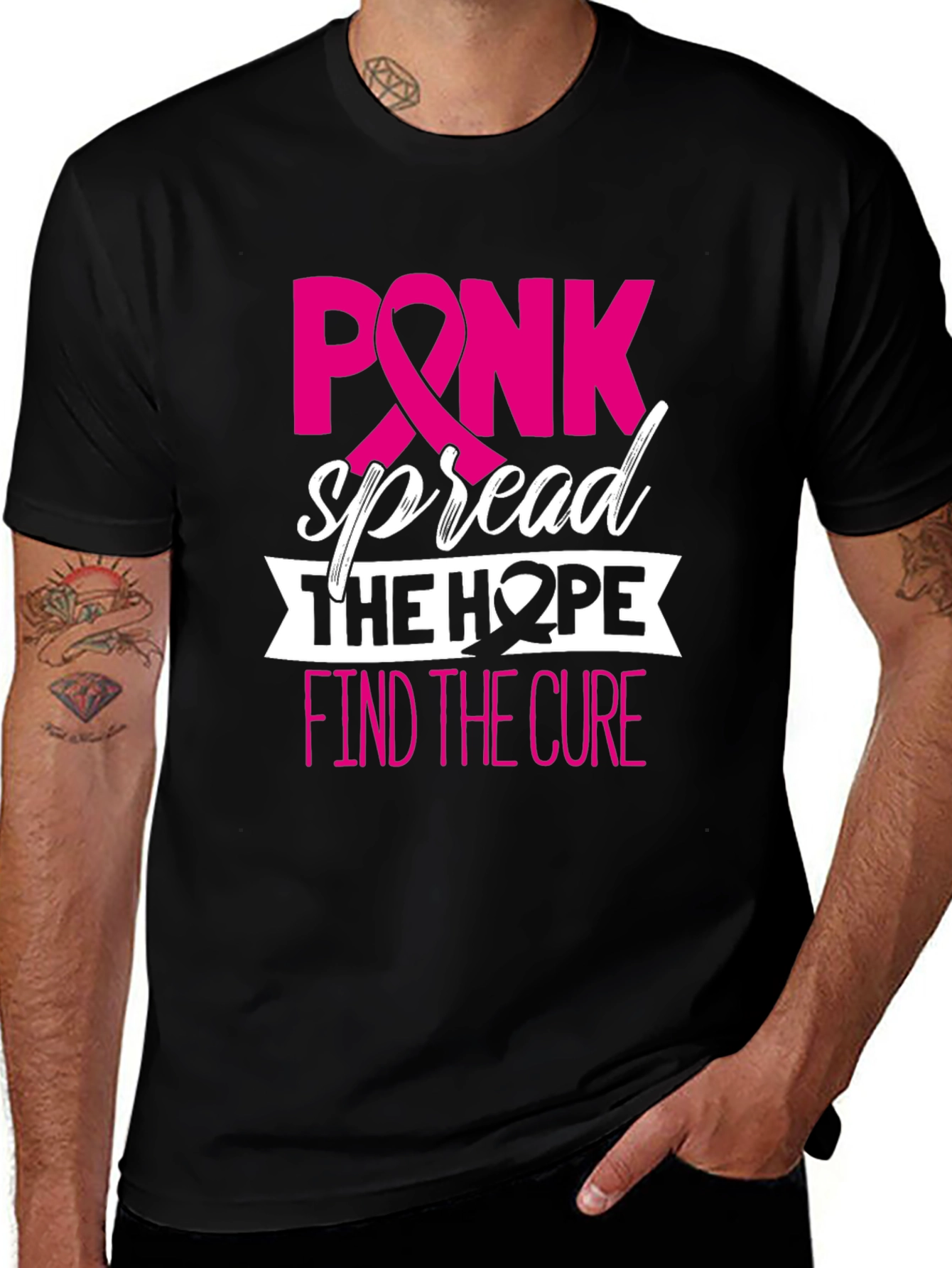 Pink Spread Hope Find Cure Breast Cancer Awareness T-Shirt