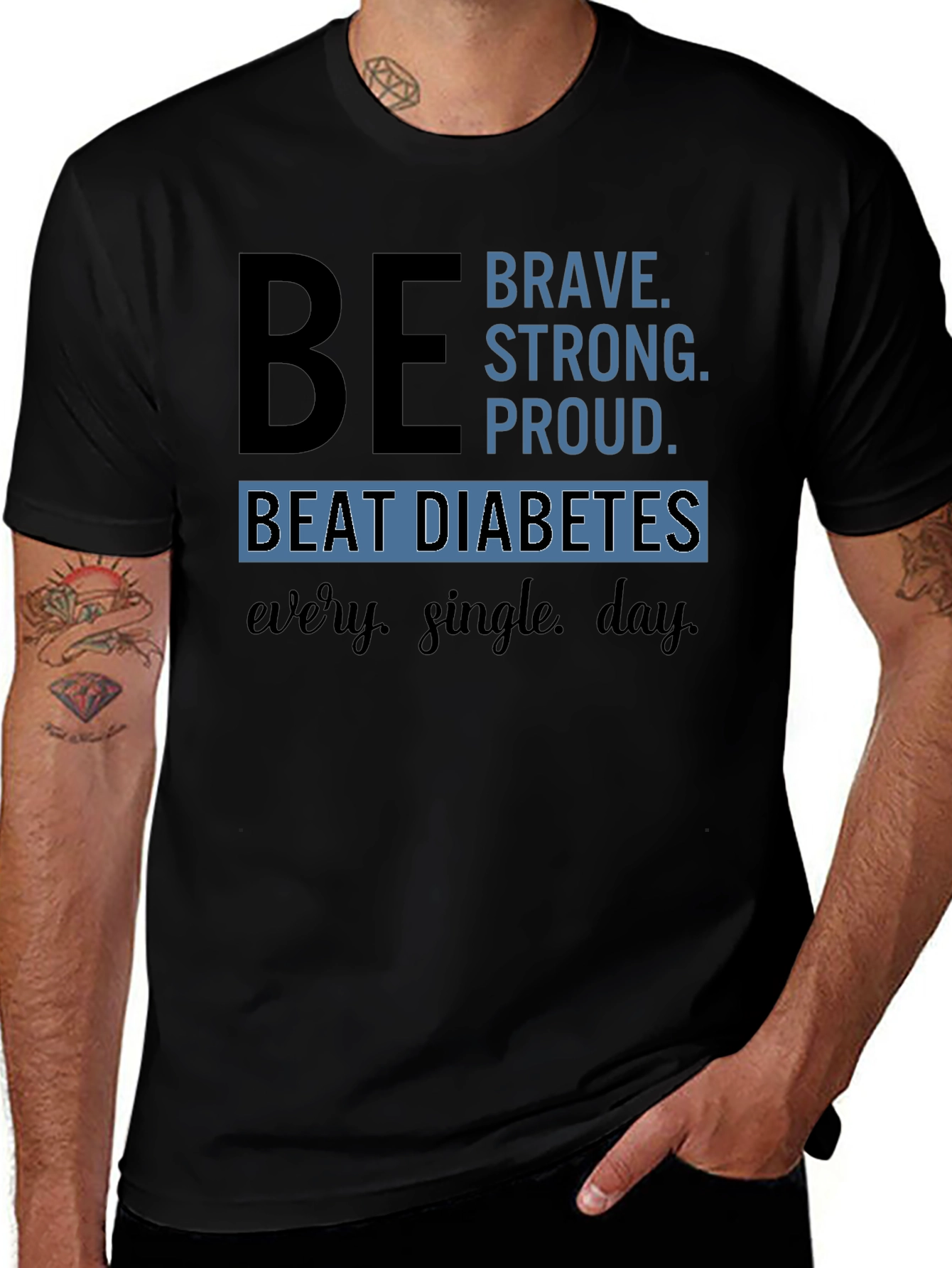 Variant 27 of Be Brave Diabetes Awareness T-Shirt