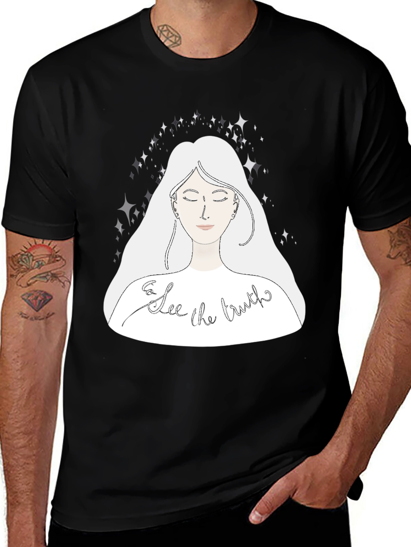 Variant 28 of See The Truth Graphic Tee - Black