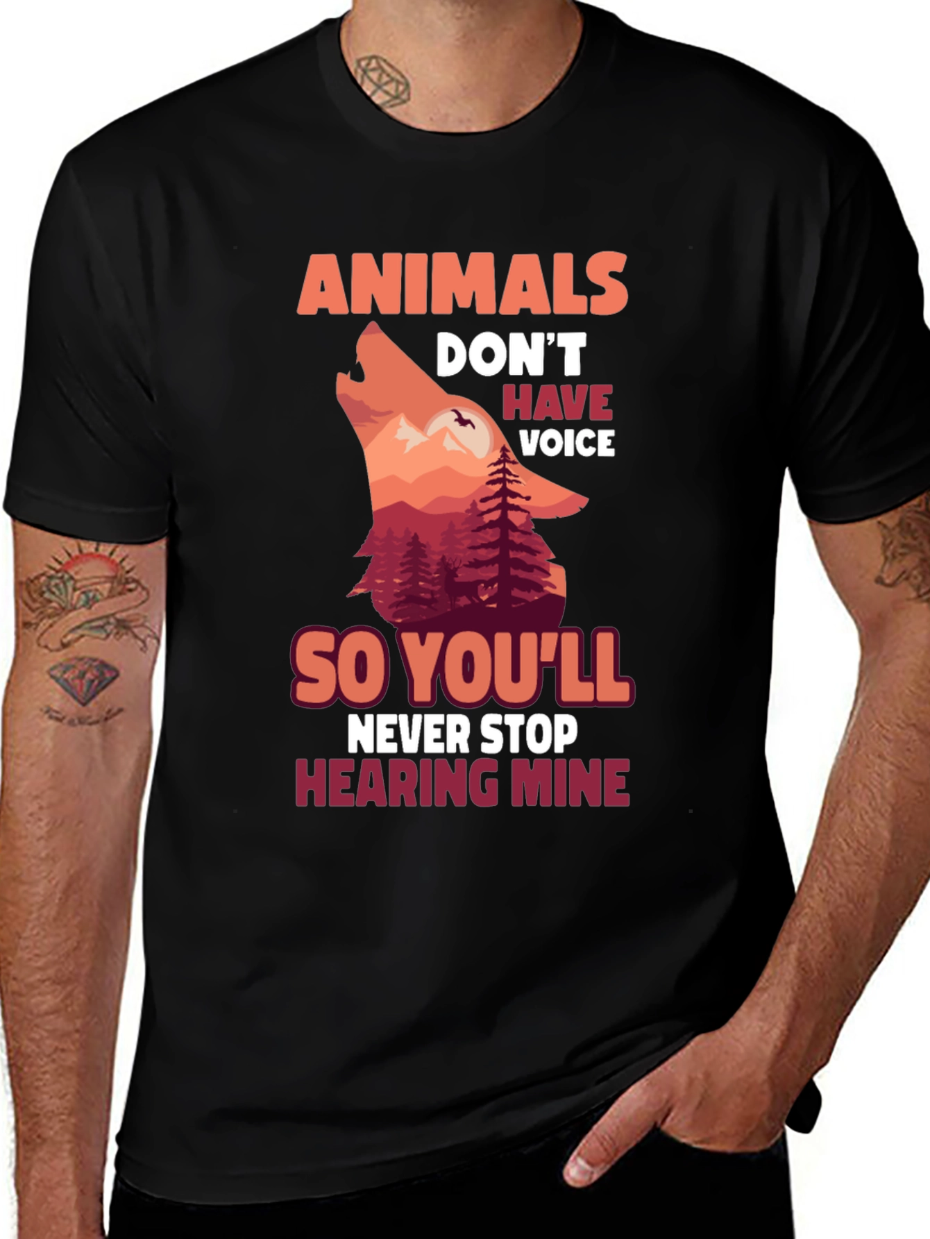 Variant 3 of Animals Don't Have Voice Tee