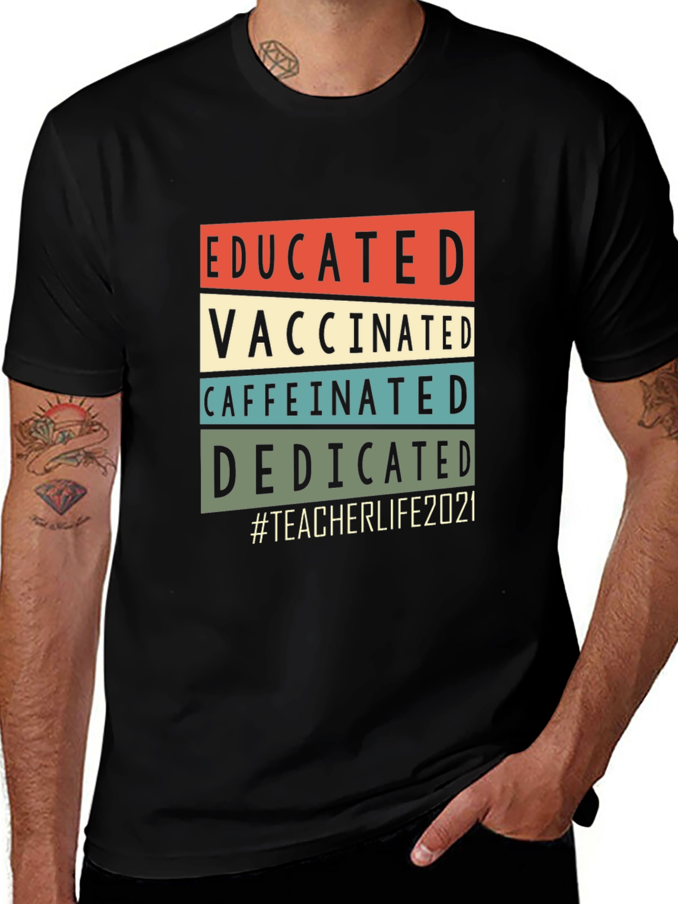 Educated Vaccinated Dedicated Teacher T-Shirt