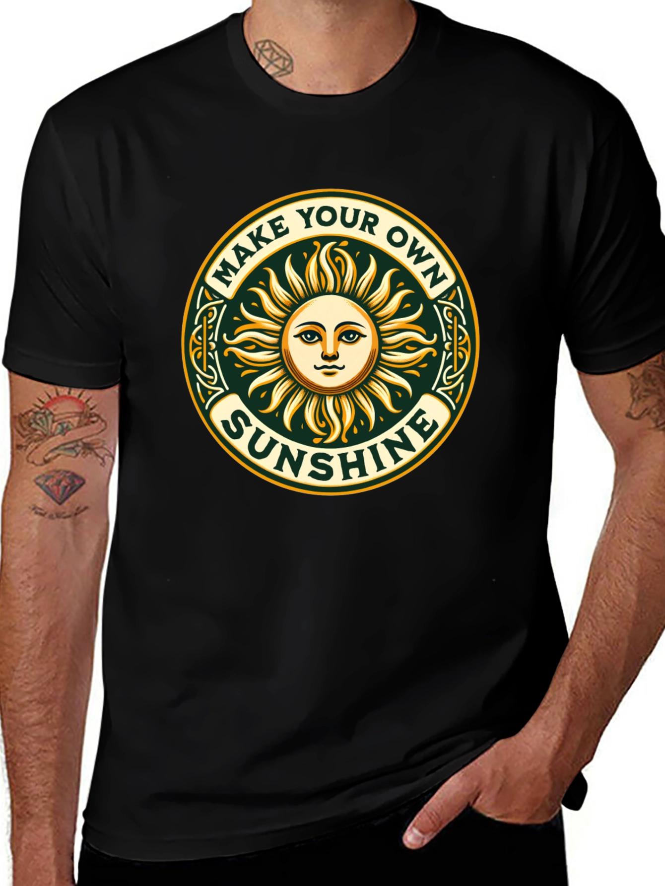 Variant 3 of Make Your Own Sunshine Graphic Tee - Black