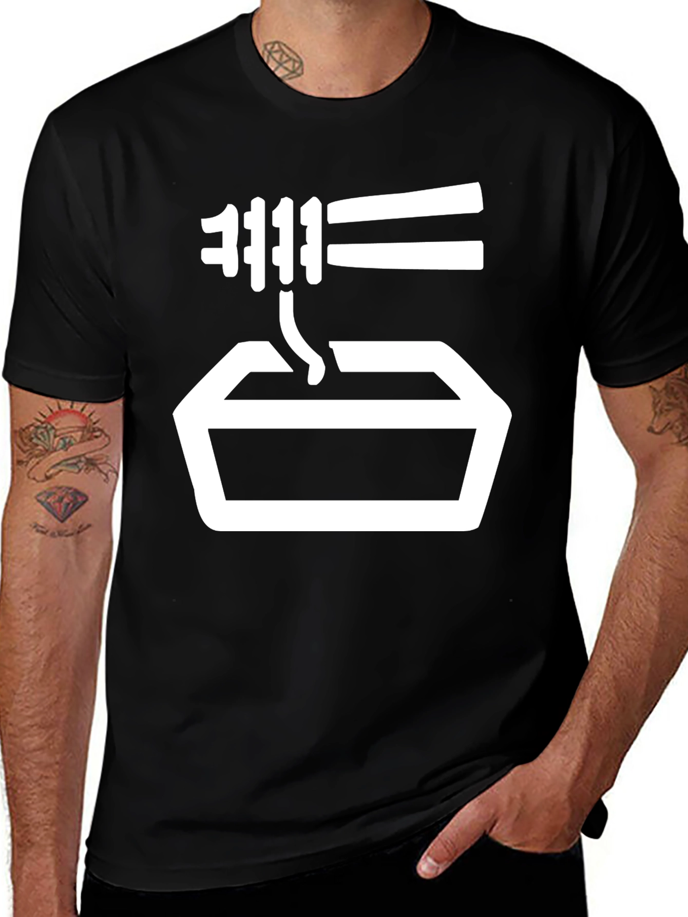 Variant 21 of Noodle Time T-Shirt - Black Graphic Tee