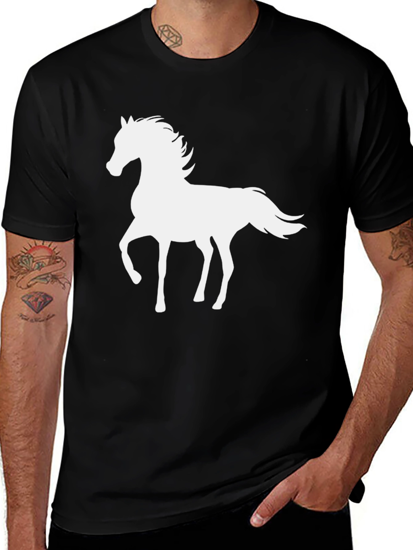 Variant 6 of Horse Silhouette Black T-Shirt