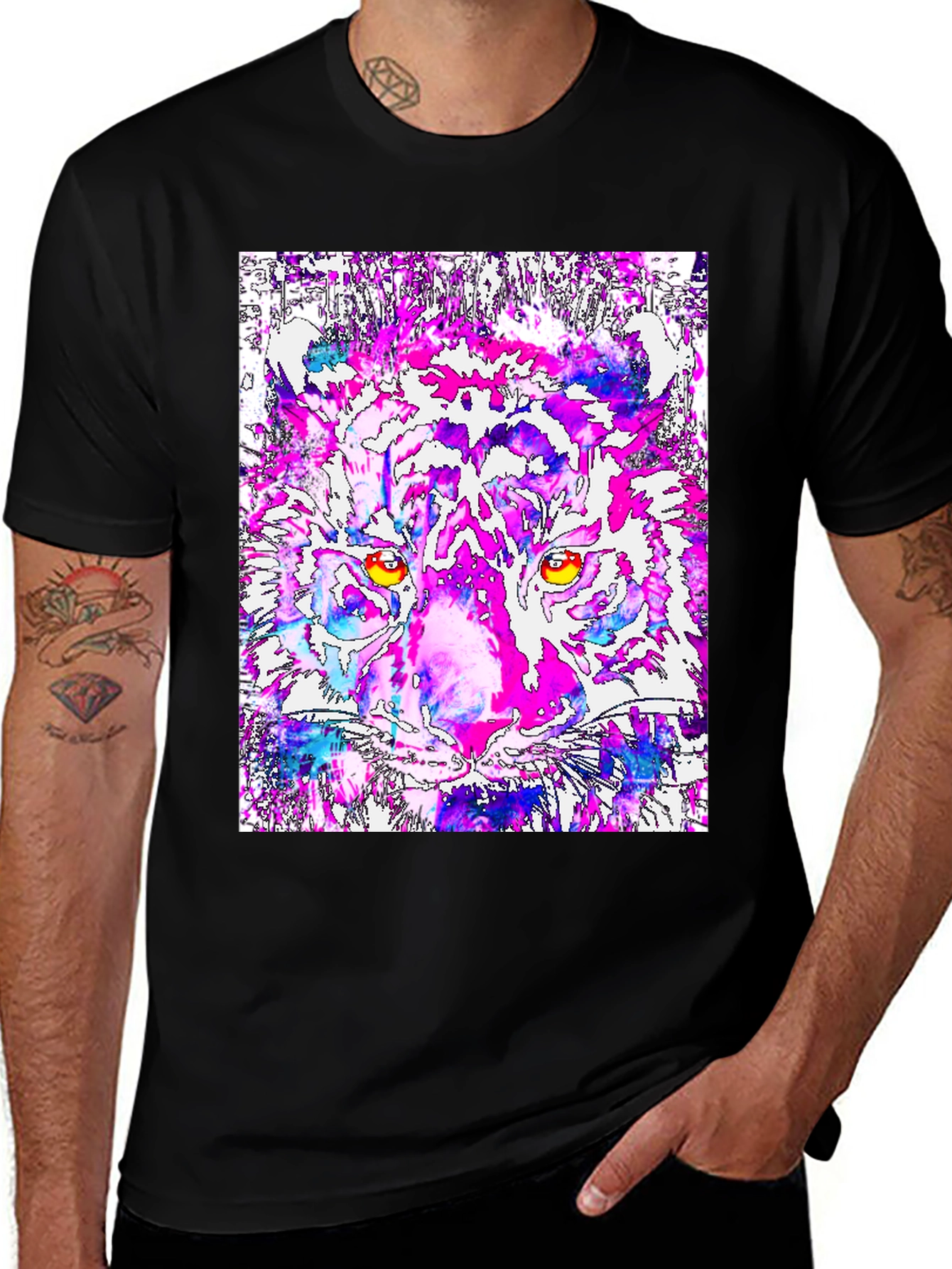 Variant 22 of Abstract Tiger Graphic Tee - Bold, Artistic Design