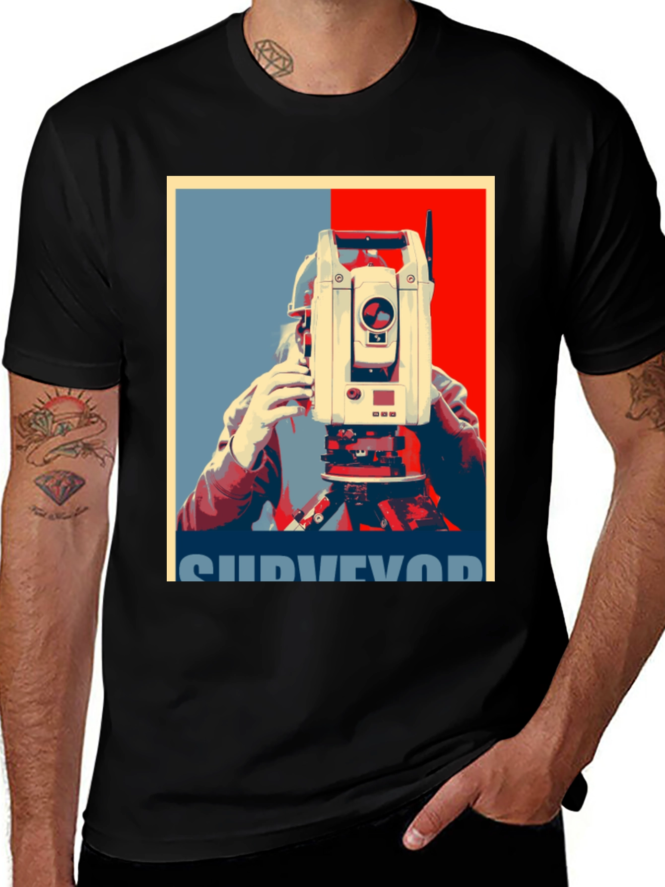 Variant 9 of Surveyor Graphic T-Shirt - Cool Construction Tee