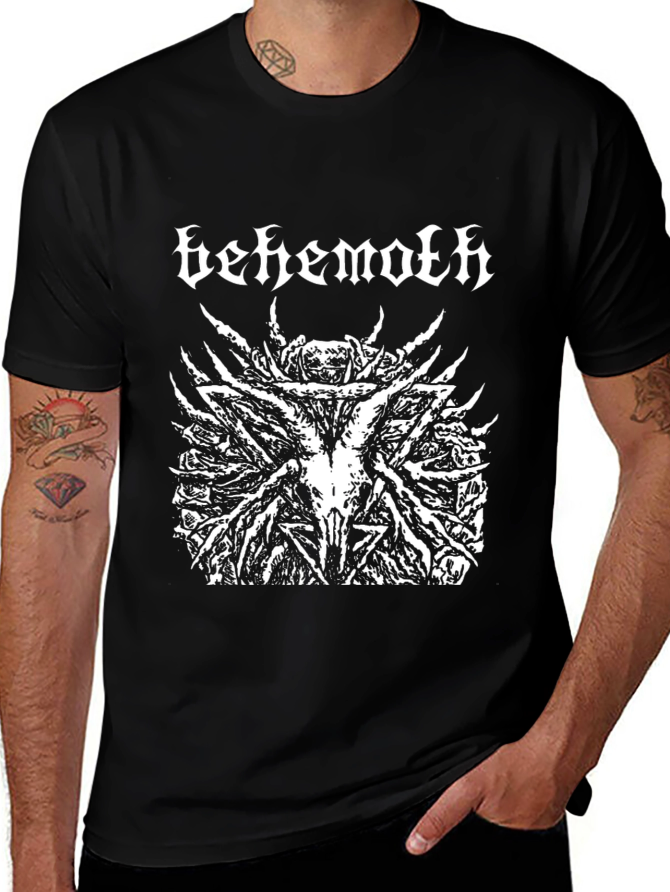 Behemoth Band Tee - Black Graphic Print T-Shirt