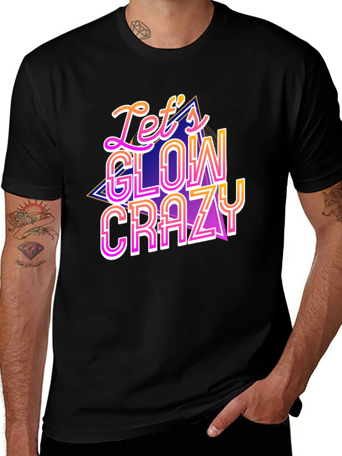 Variant 10 of Let's Glow Crazy Graphic Tee - Party Shirt