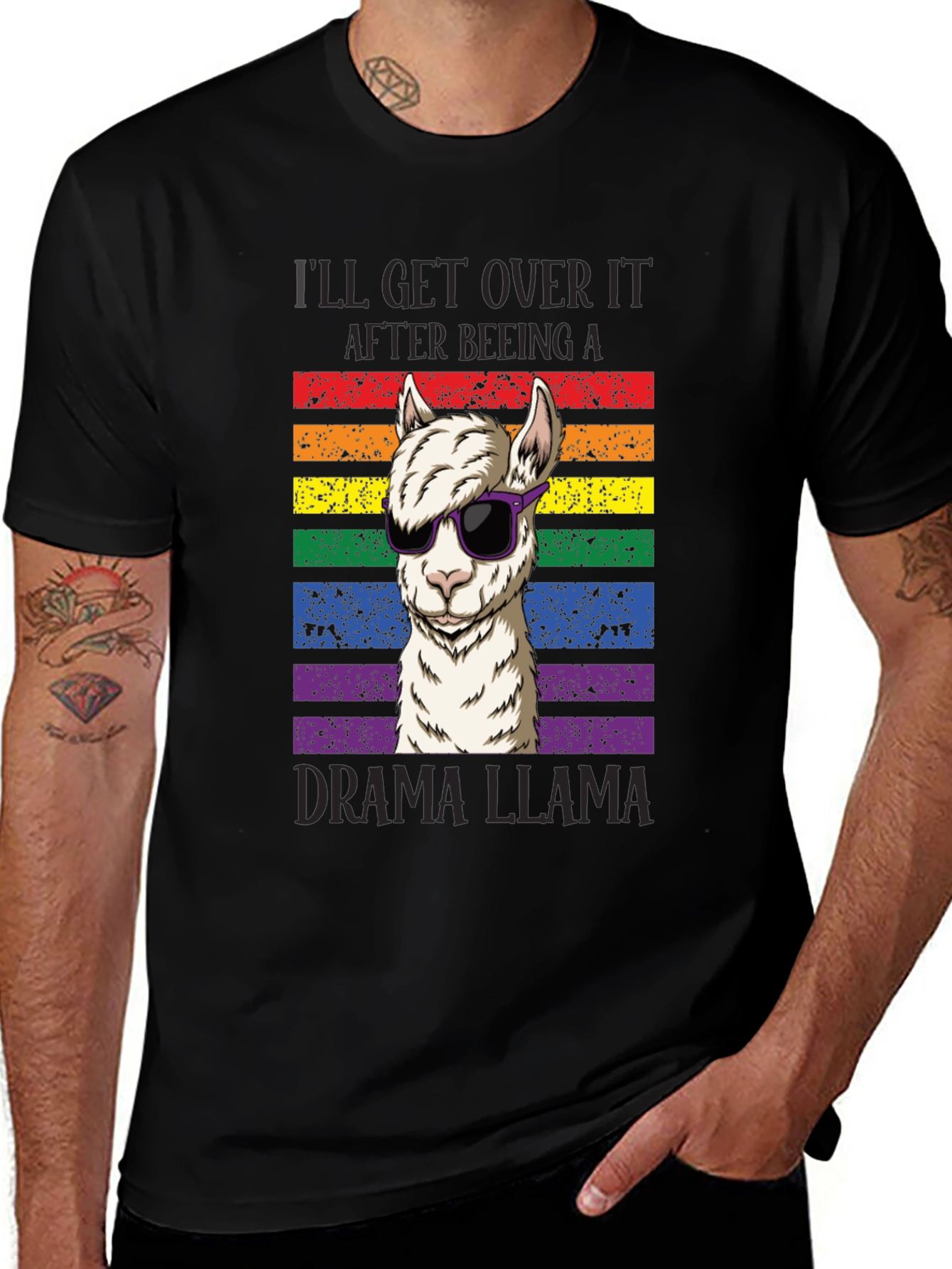 Variant 11 of Drama Llama Rainbow Pride T-Shirt