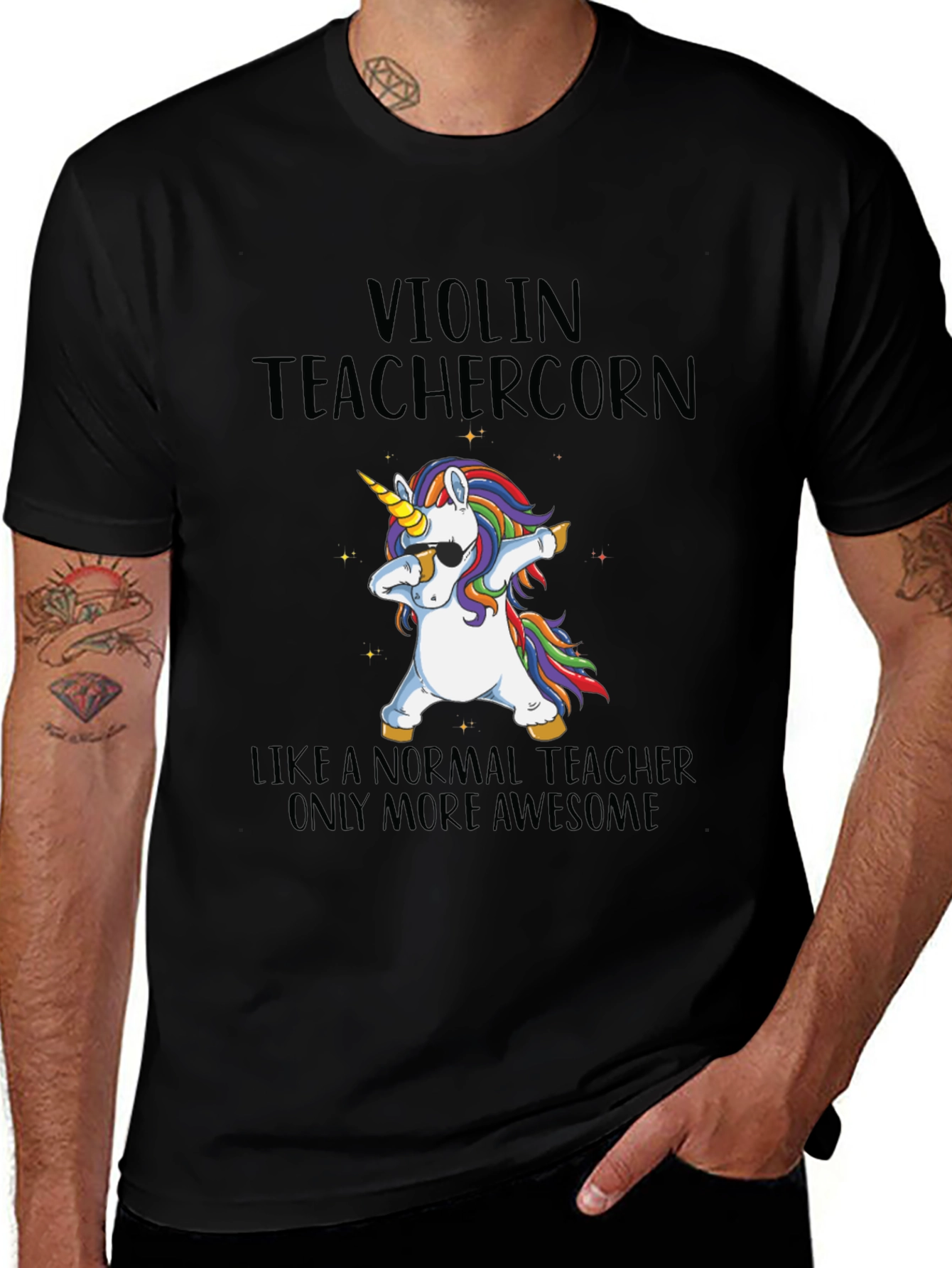 Variant 4 of Violin Teacher Unicorn T-Shirt - Awesome Teacher Tee